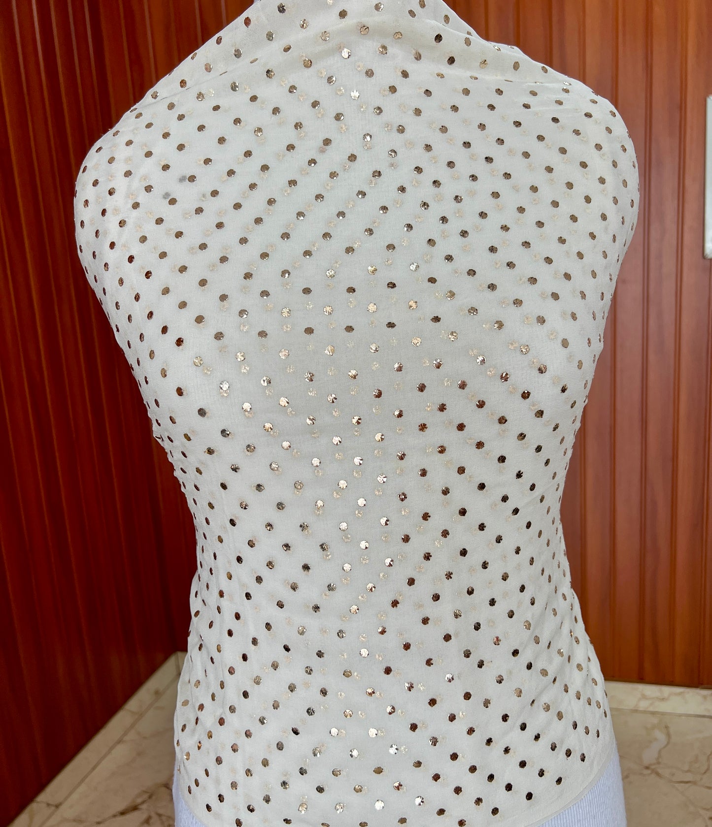Pure georgette allover Mukaish blouse fabric