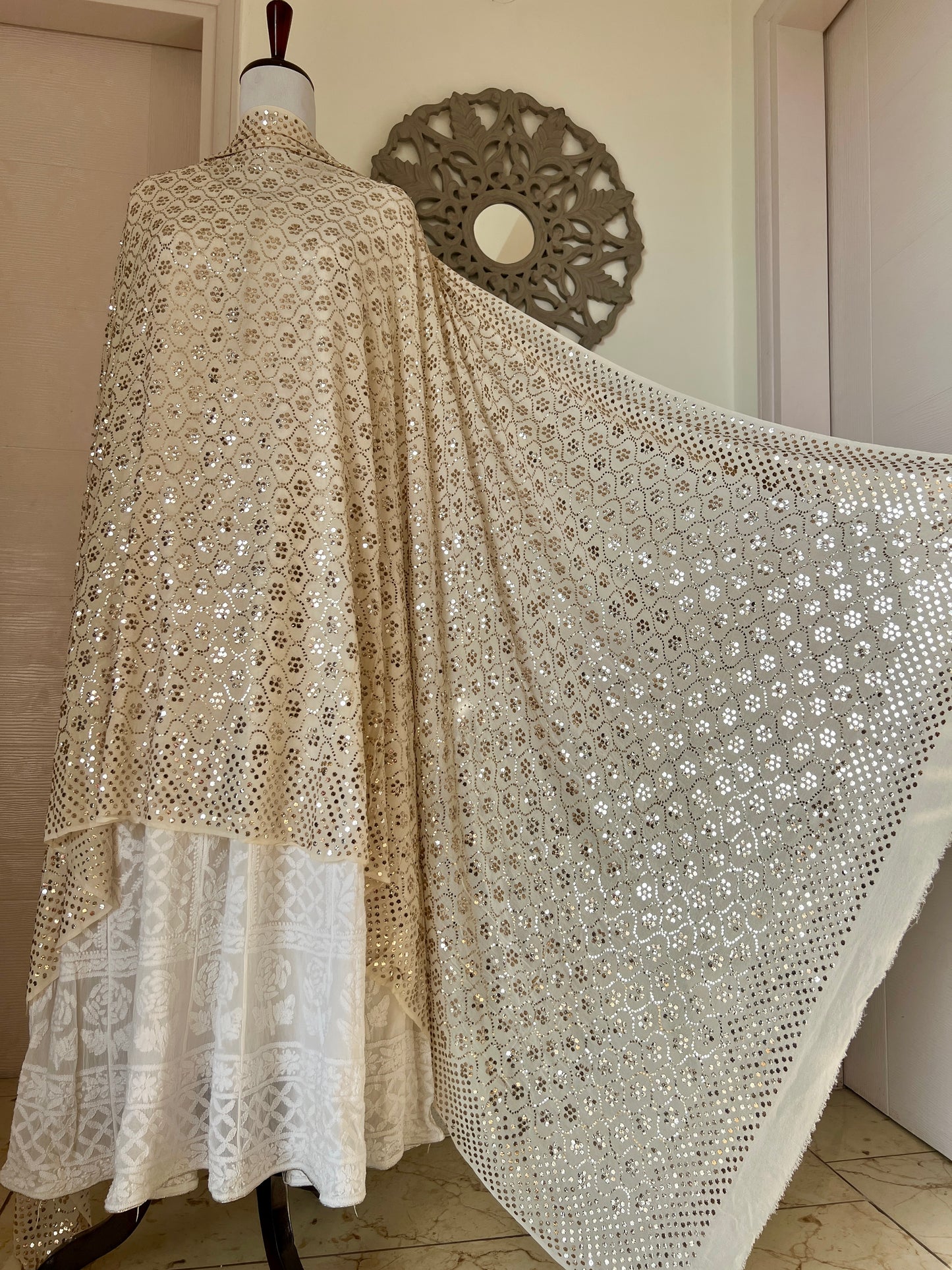 Ruhani Allover Heavy Badla and Mukaish Wedding Dupatta