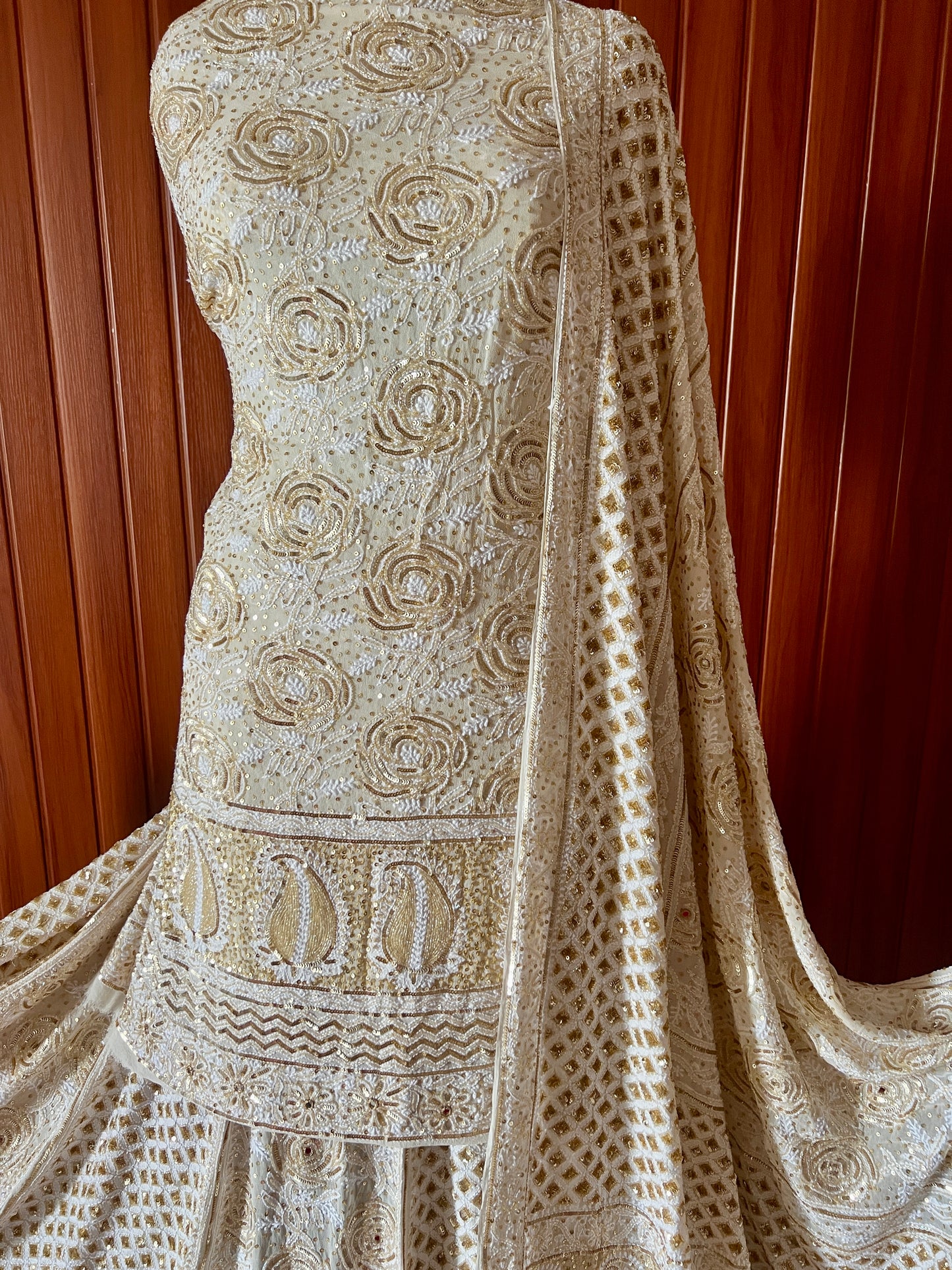 Masterpiece Gulaab Chikankari Sequins Wedding Lehenga