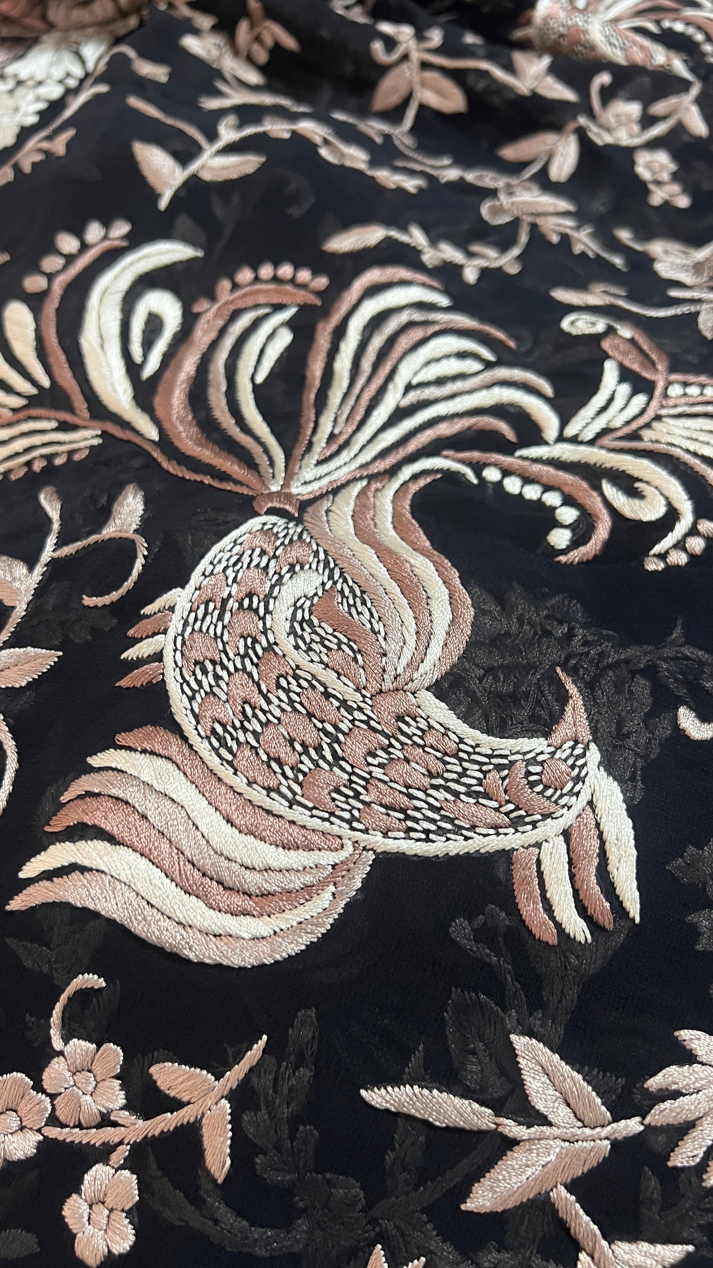 Black Masterpiece Parsi Gara Pure Georgette Saree