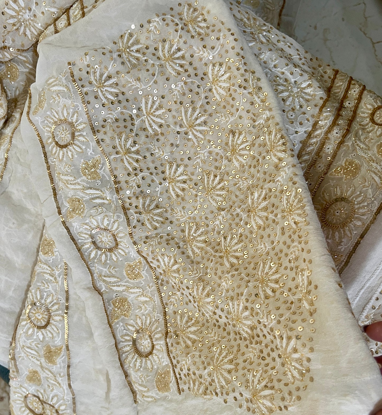 Suhaan Do Taar Chikankari embellished Wedding Lehenga