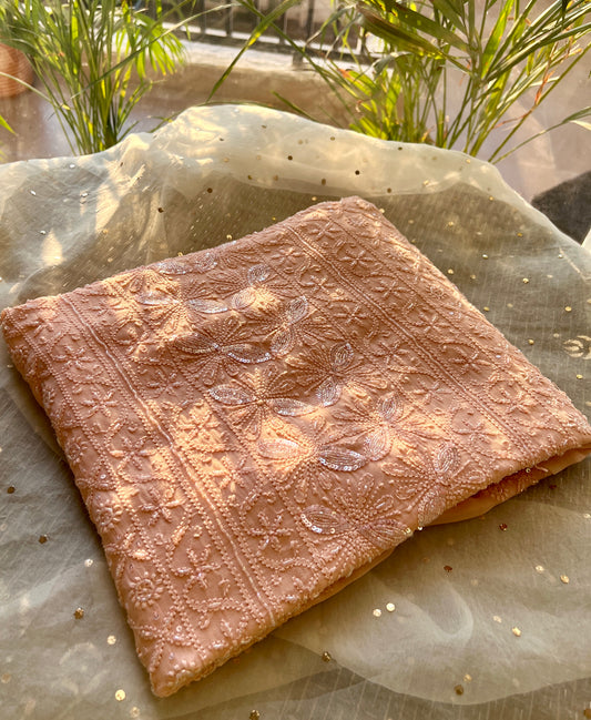 Chikankari cut dana sequins work kurta and dupatta