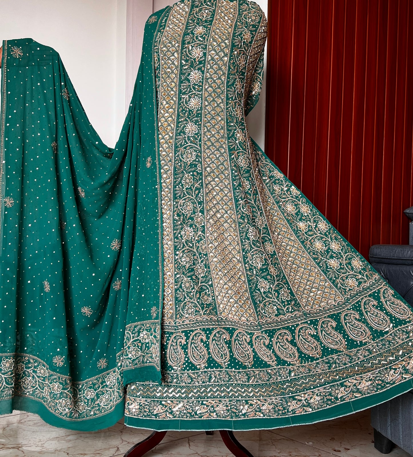 Ruhani Emerald Green Wedding Anarkali