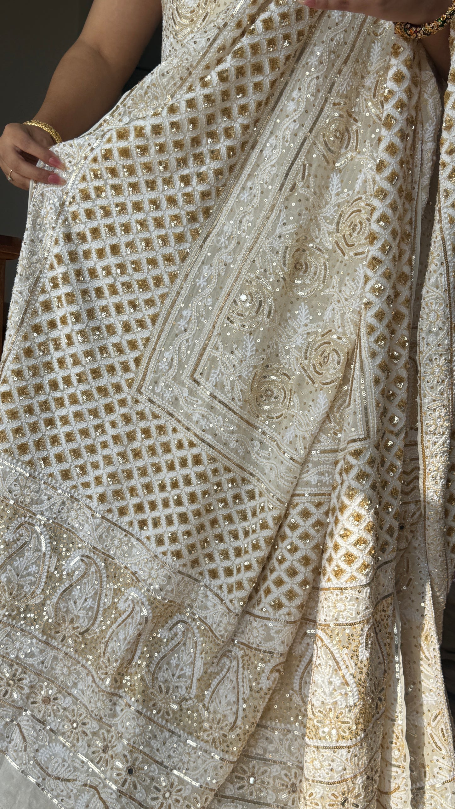 Masterpiece Gulaab Chikankari Sequins Wedding Lehenga