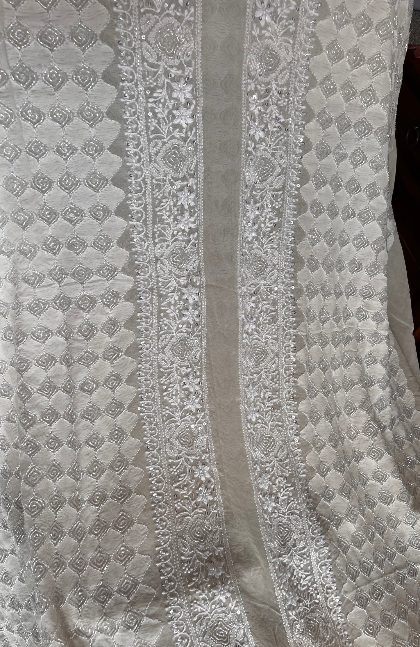 Men’s Wedding sherwani pure georgette with Chikankari cut dana and sequins work