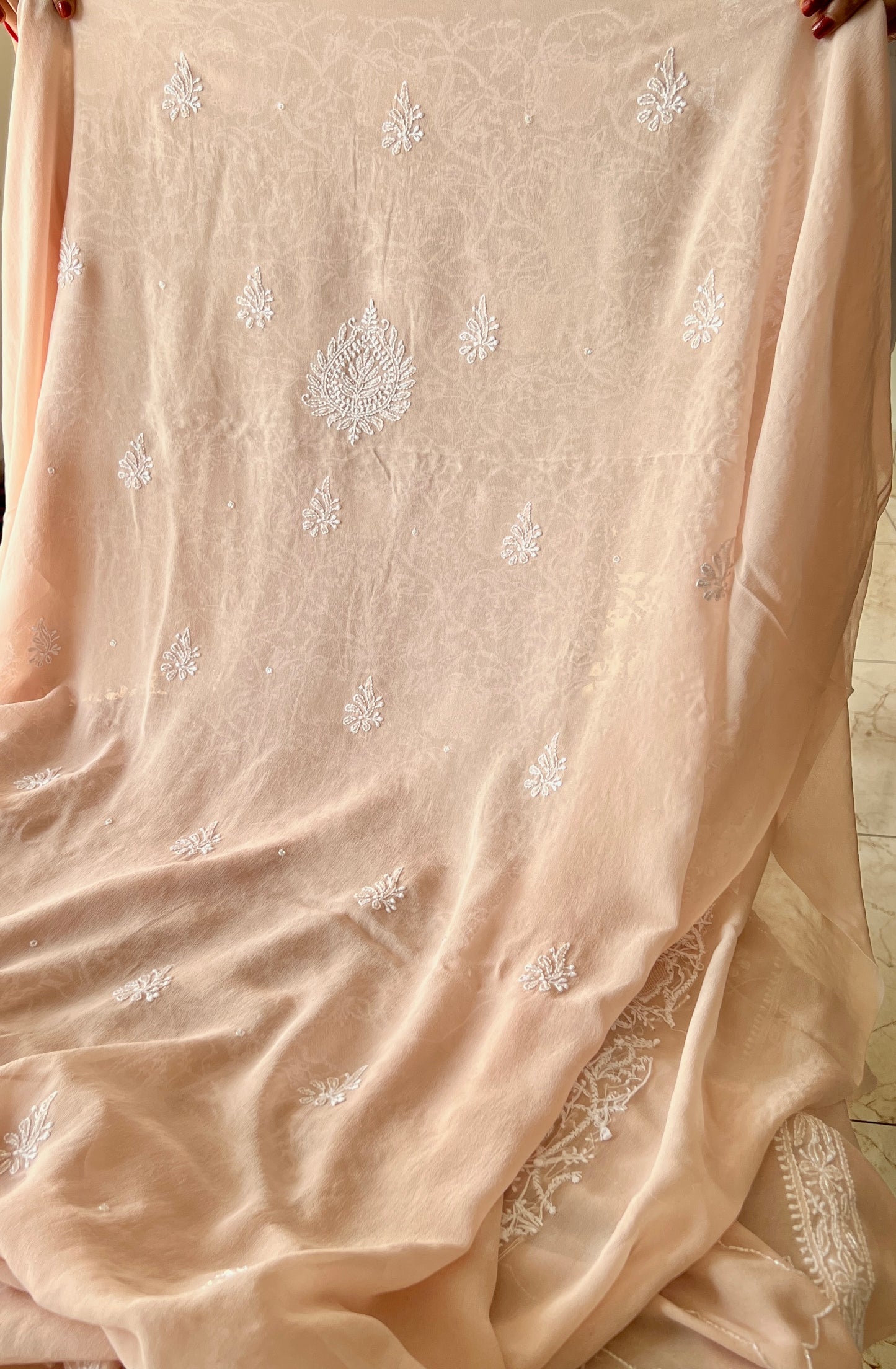 Suhaan Chikankari sequins cut Dana work kurta and dupatta