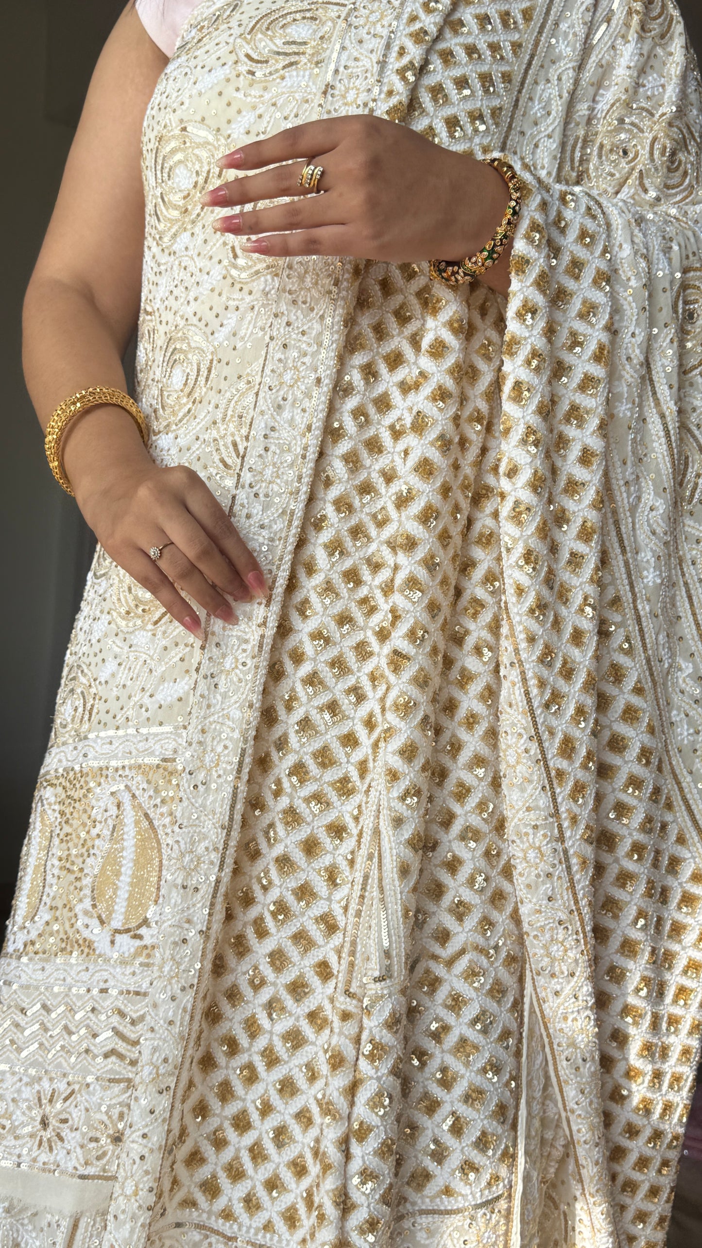 Masterpiece Gulaab Chikankari Sequins Wedding Lehenga