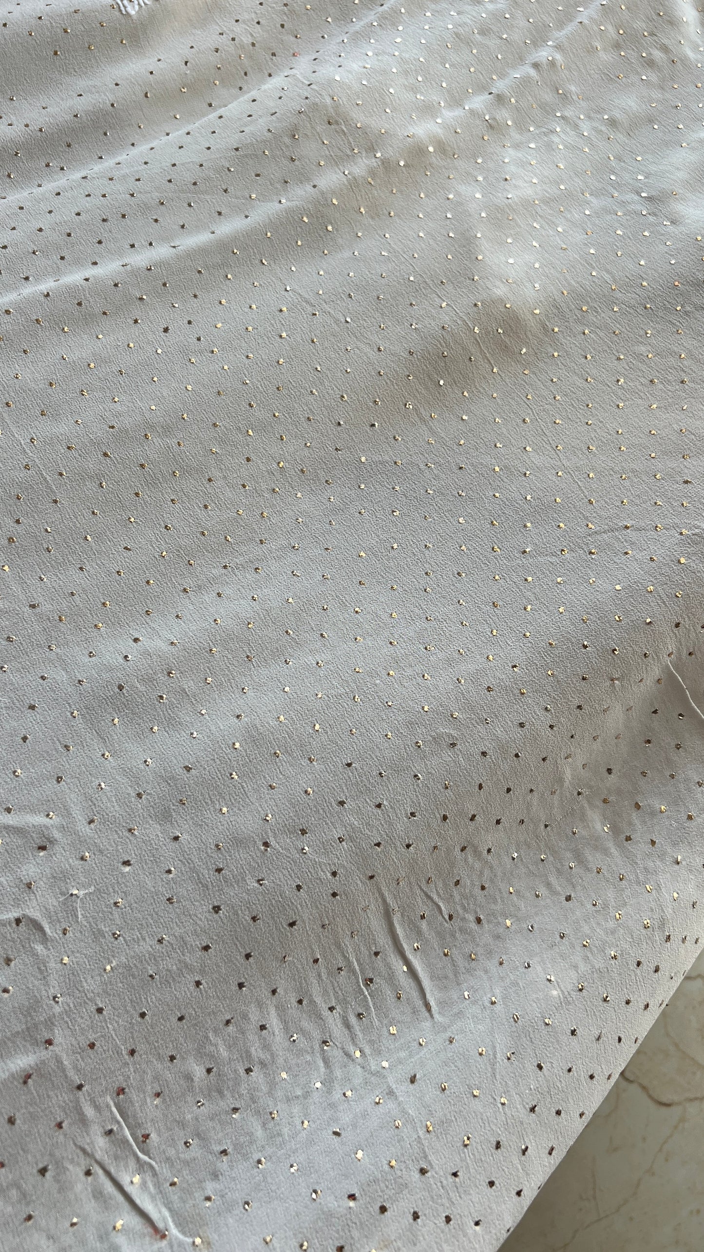 Ivory Ruhani Allover Fine Chikankari and Bareek Mukaish Saree