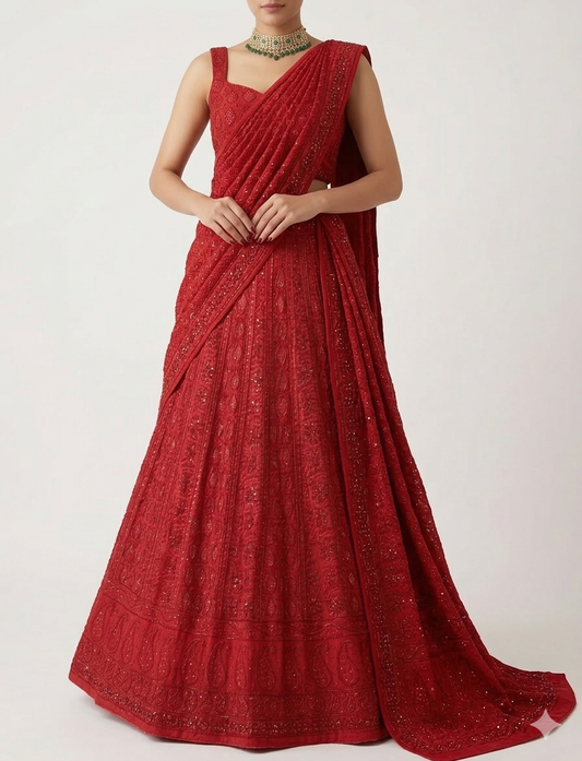 Ruhani Red Exclusive Wedding Lehenga