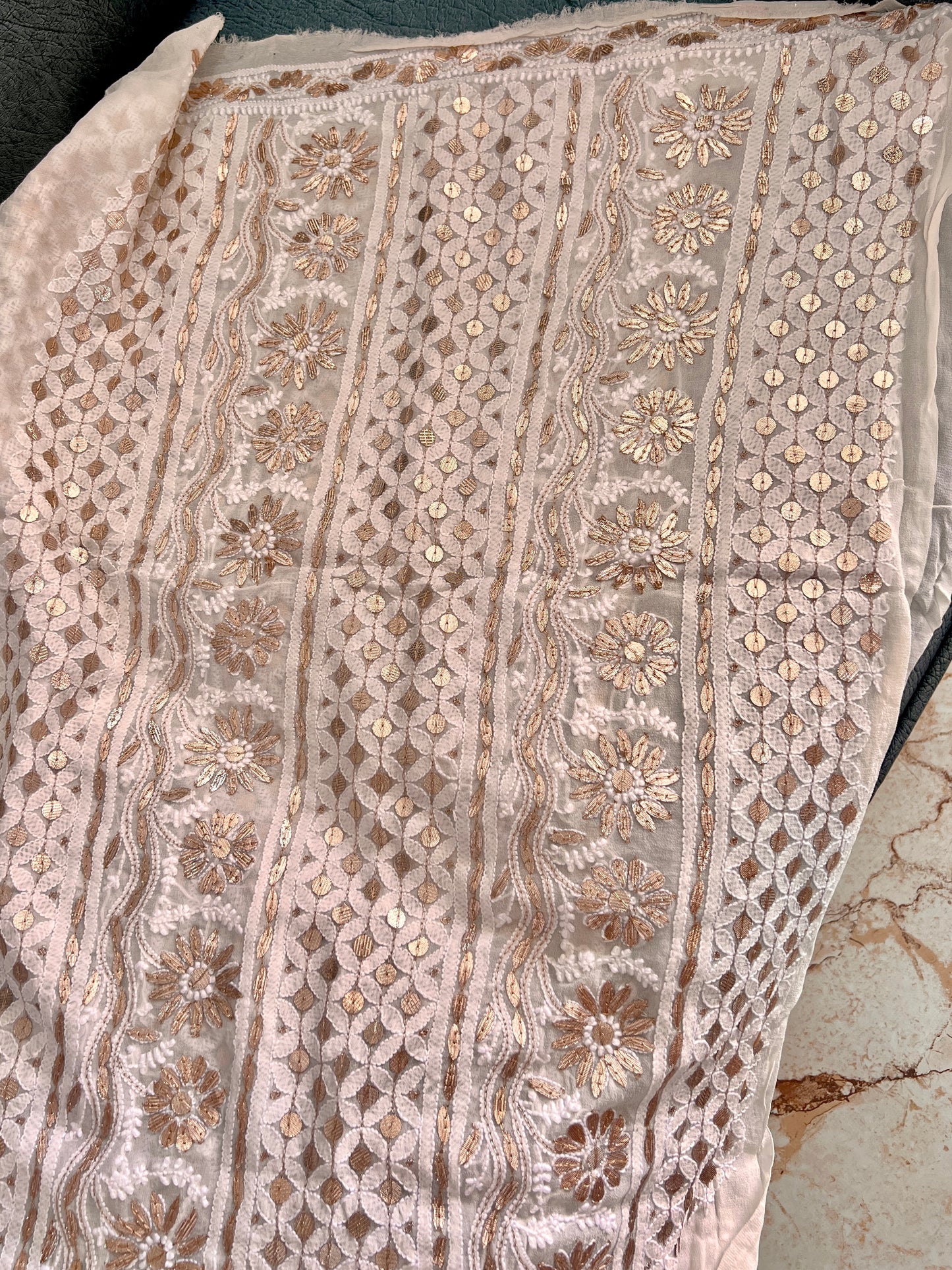 Ruhani Pure Georgette Allover Chikankari and Heavy Gota Patti Men's Wedding Kurta