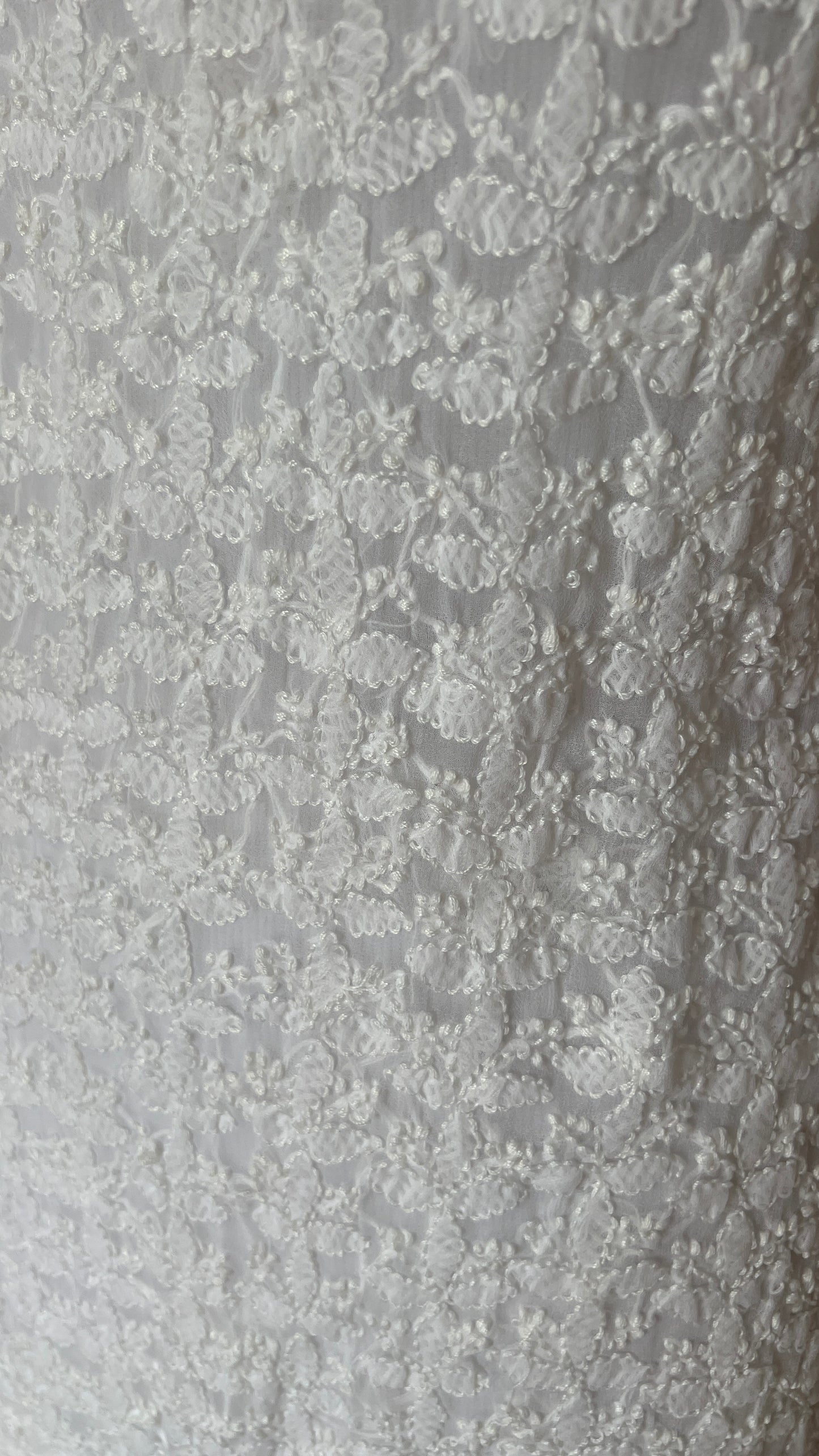 Off White Chikankari Faux Georgette kurta fabric