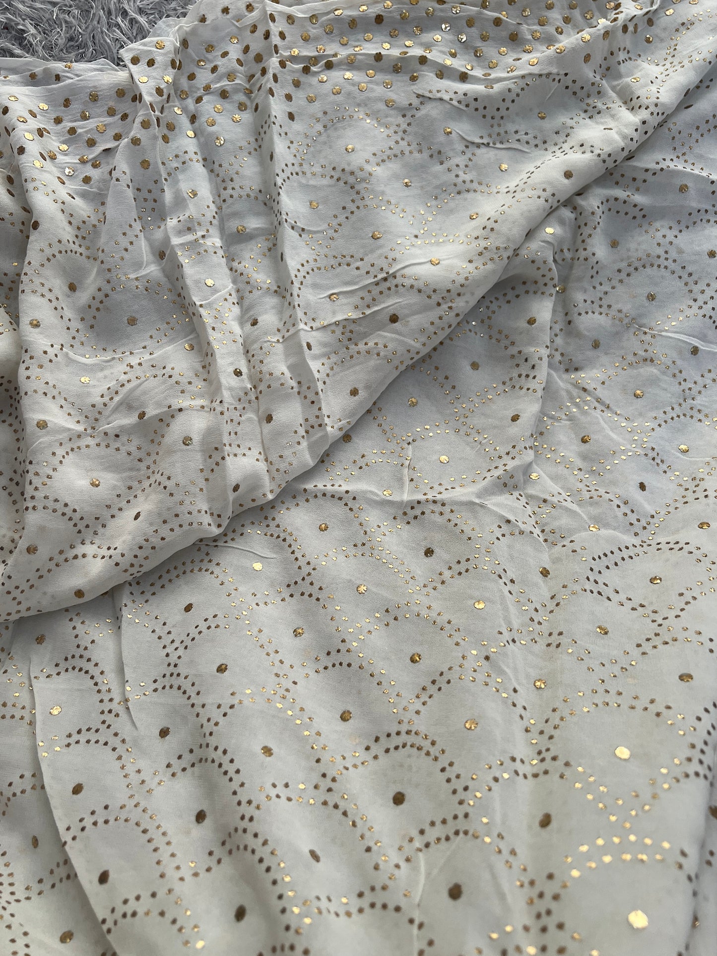 Allover heavy mukaish georgette dupatta