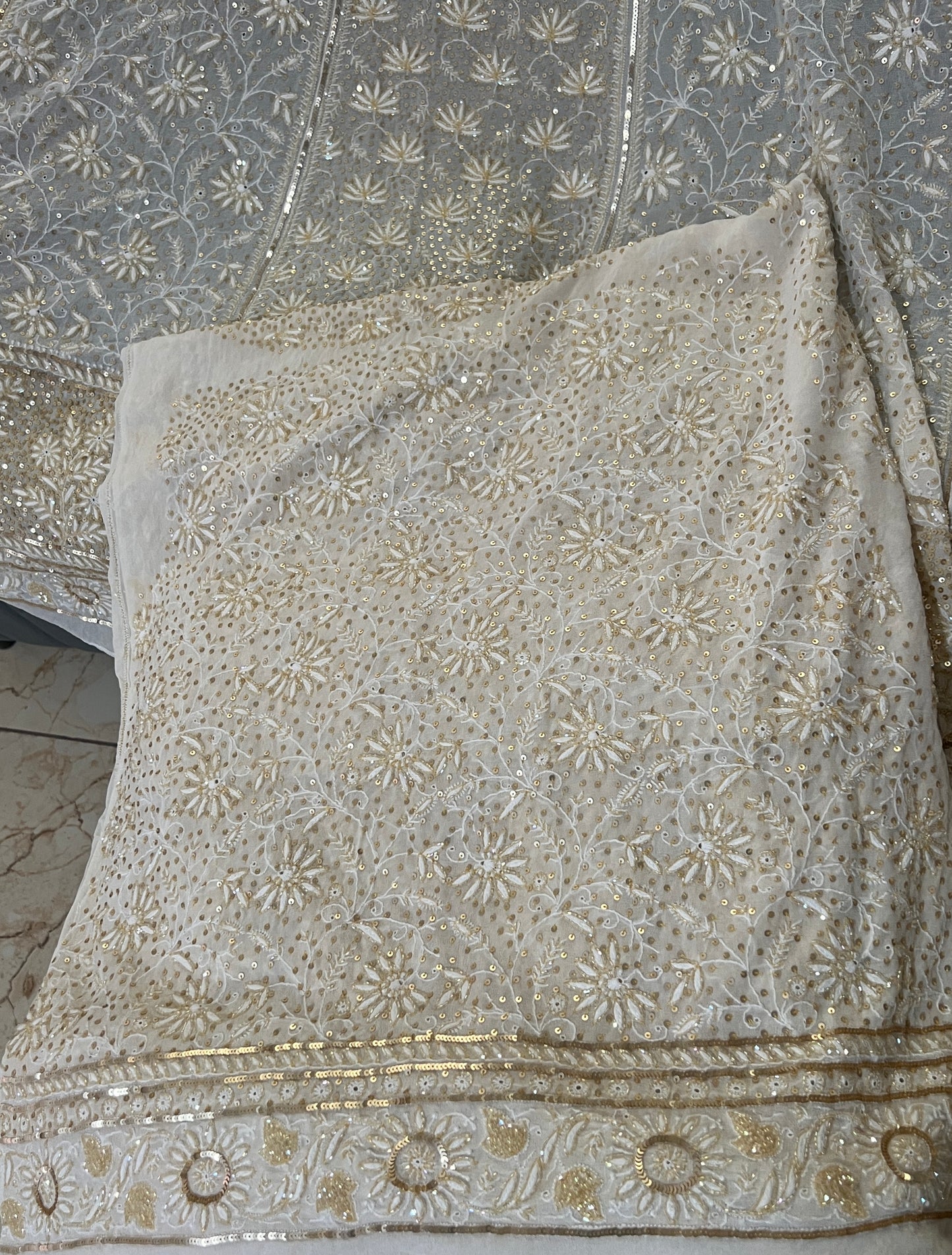 Suhaan Do Taar Chikankari embellished Wedding Lehenga