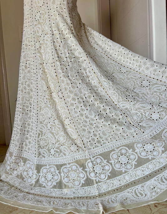 Ruhani Ivory allover Chikankari and mukaish lehenga skirt