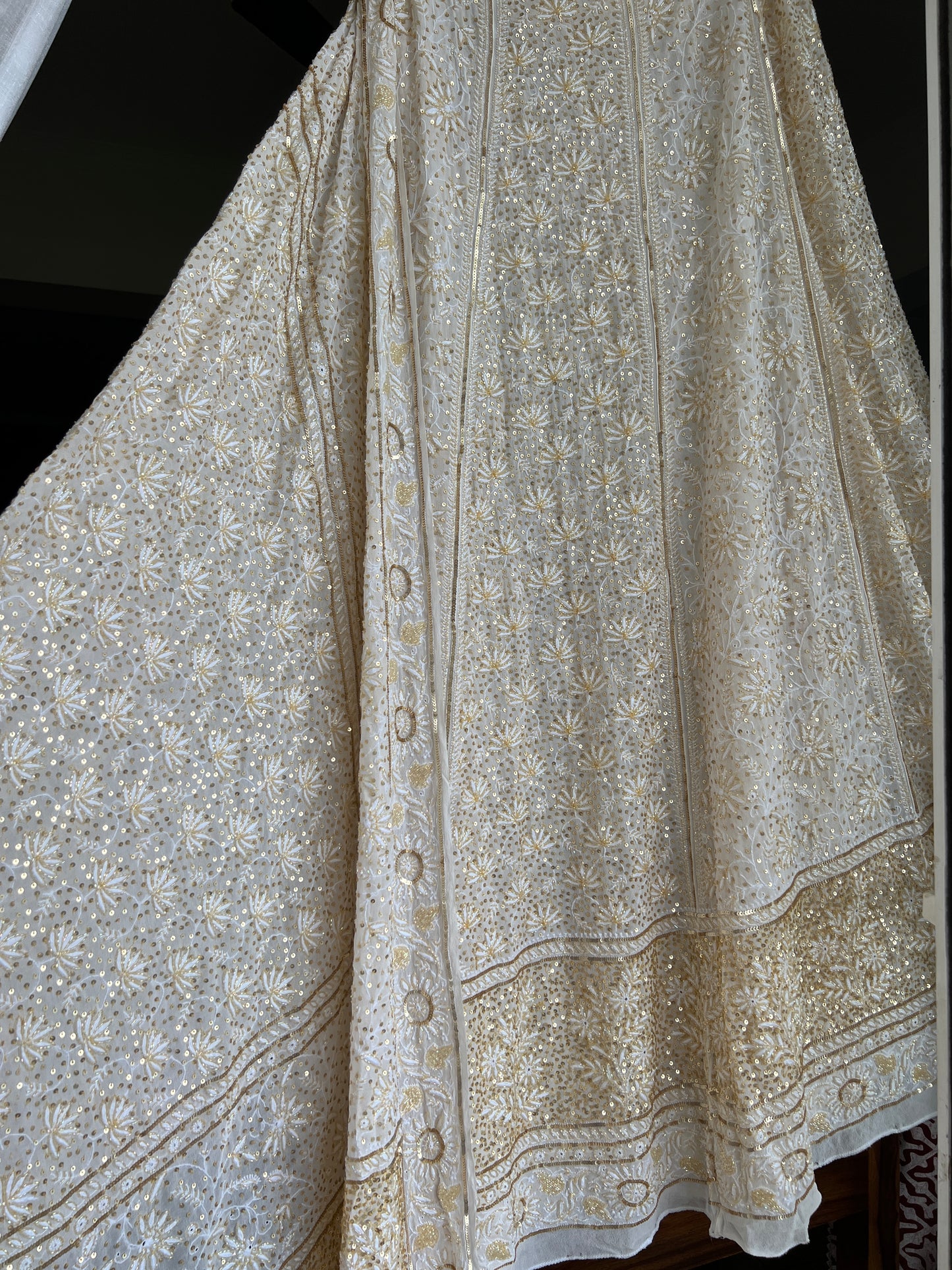 Suhaan Do Taar Chikankari embellished Wedding Lehenga