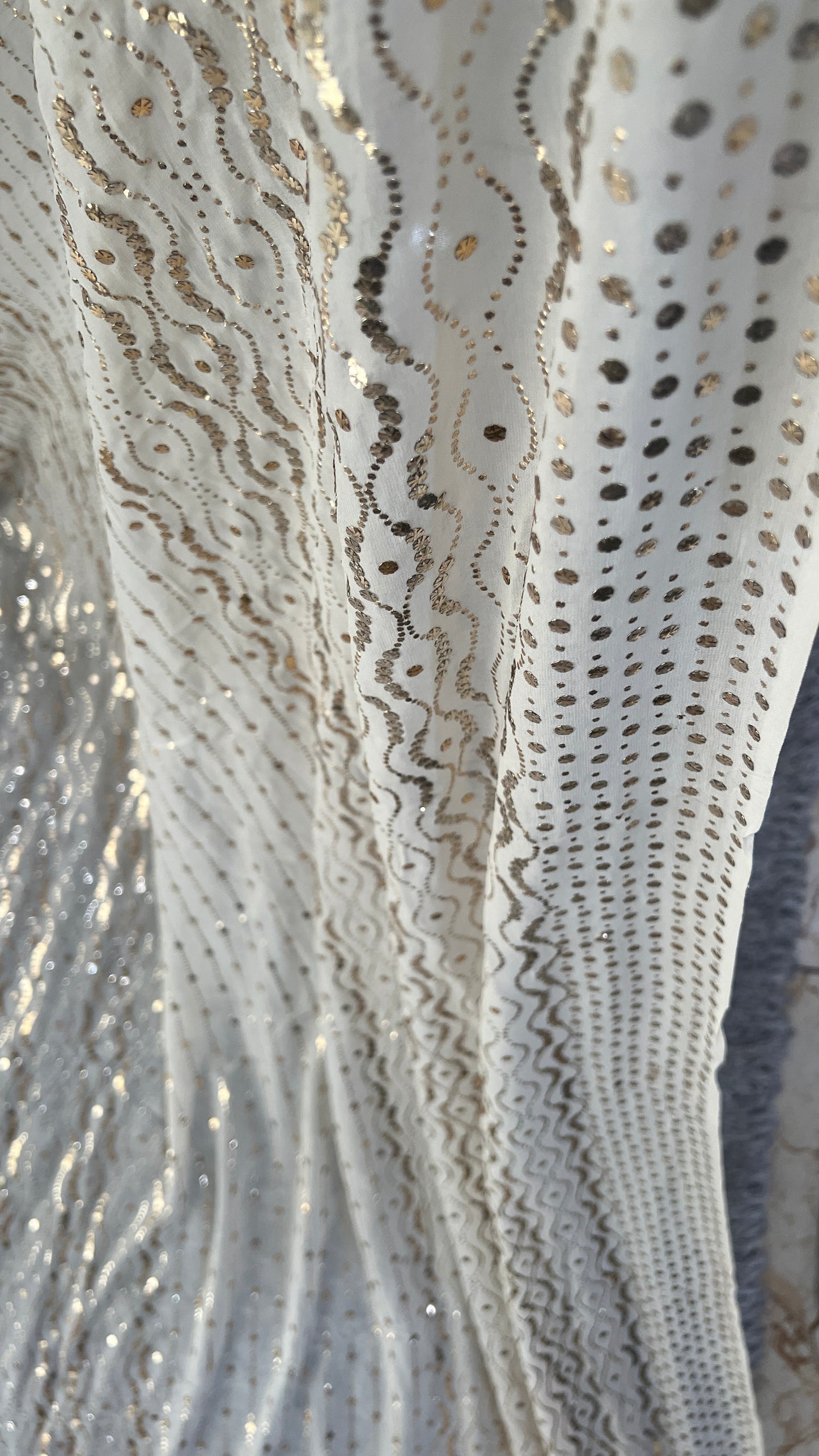 Allover heavy mukaish georgette dupatta