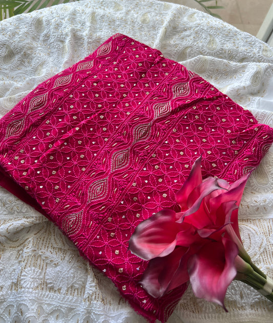 Chikankari golden Cut Dana and aari work Kurta and Dupatta