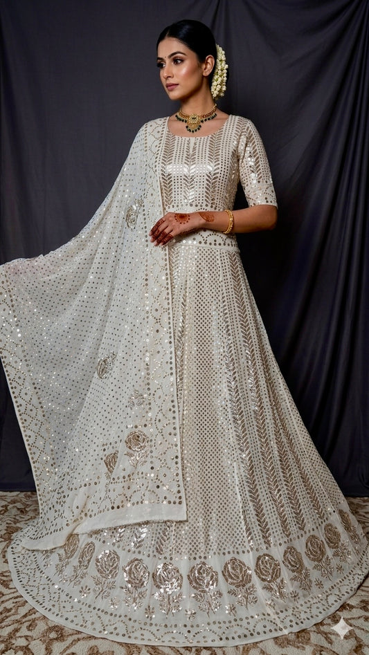 Ruhani designer Badla and mukaish pure georgette lehenga set