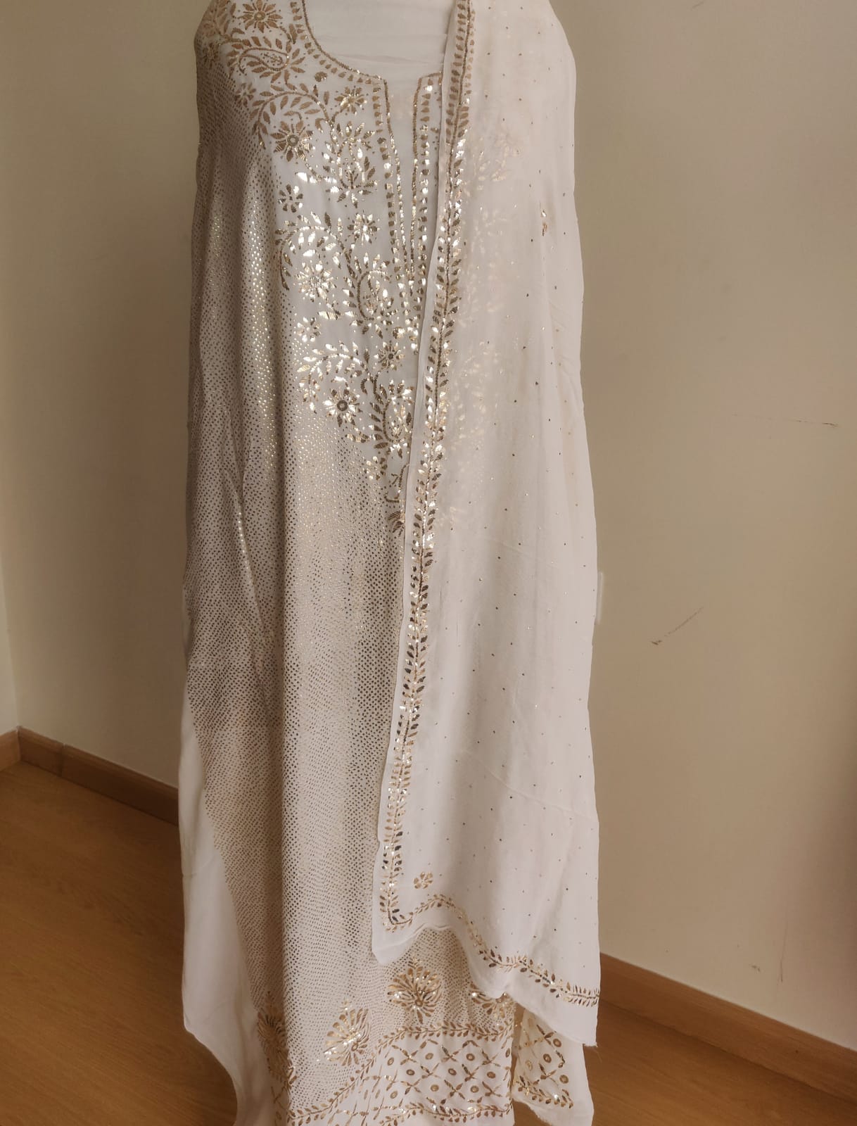 Ruhani Badla & heavy mukaish pure georgette kurta & dupatta set