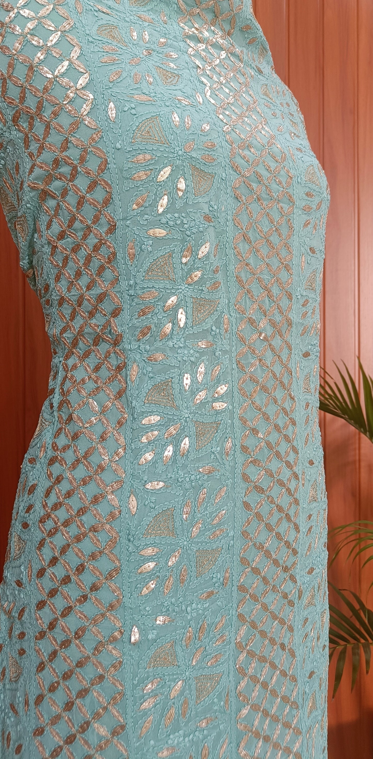 Chikankari and gota patti kurta and Dupatta