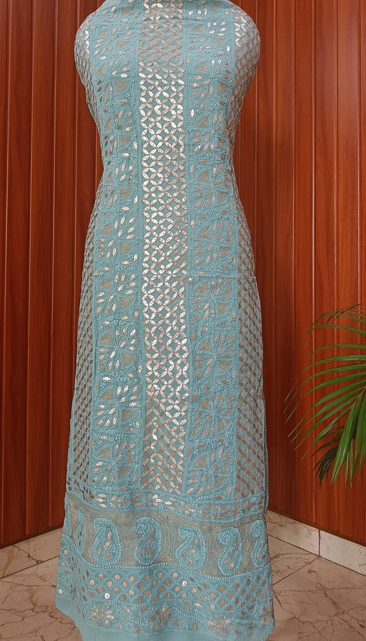 Chikankari and gota patti kurta and Dupatta