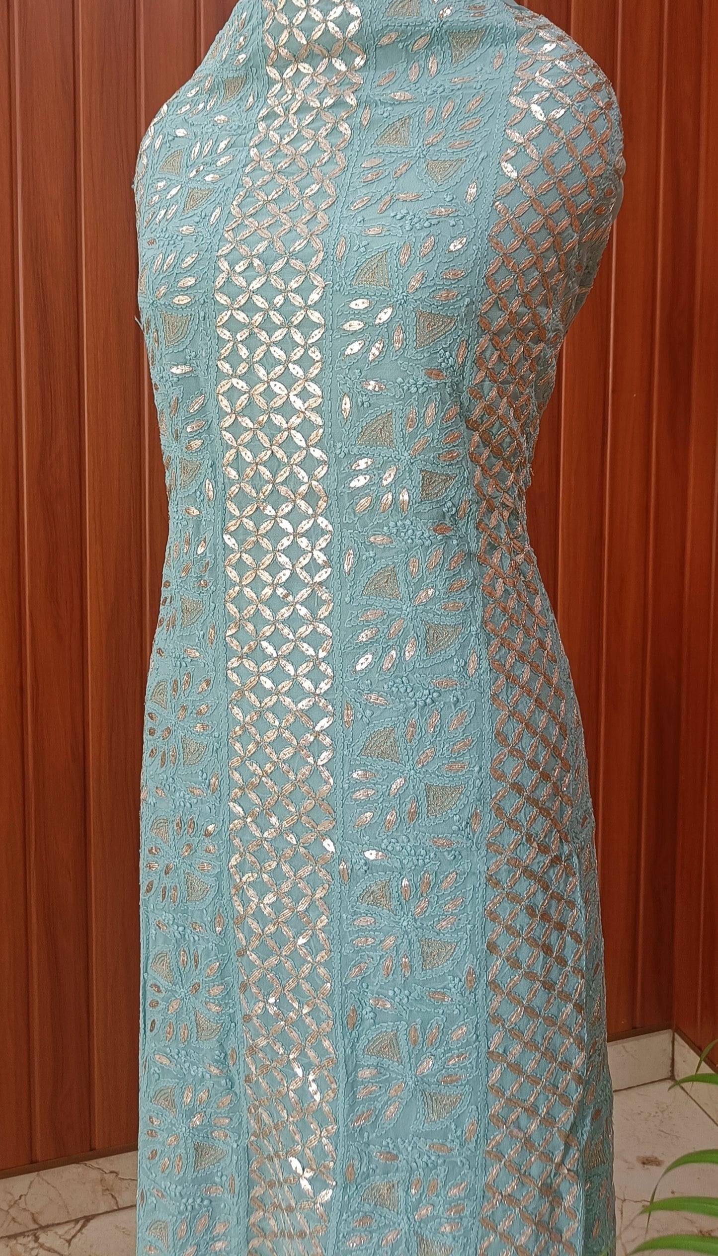 Chikankari and gota patti kurta and Dupatta