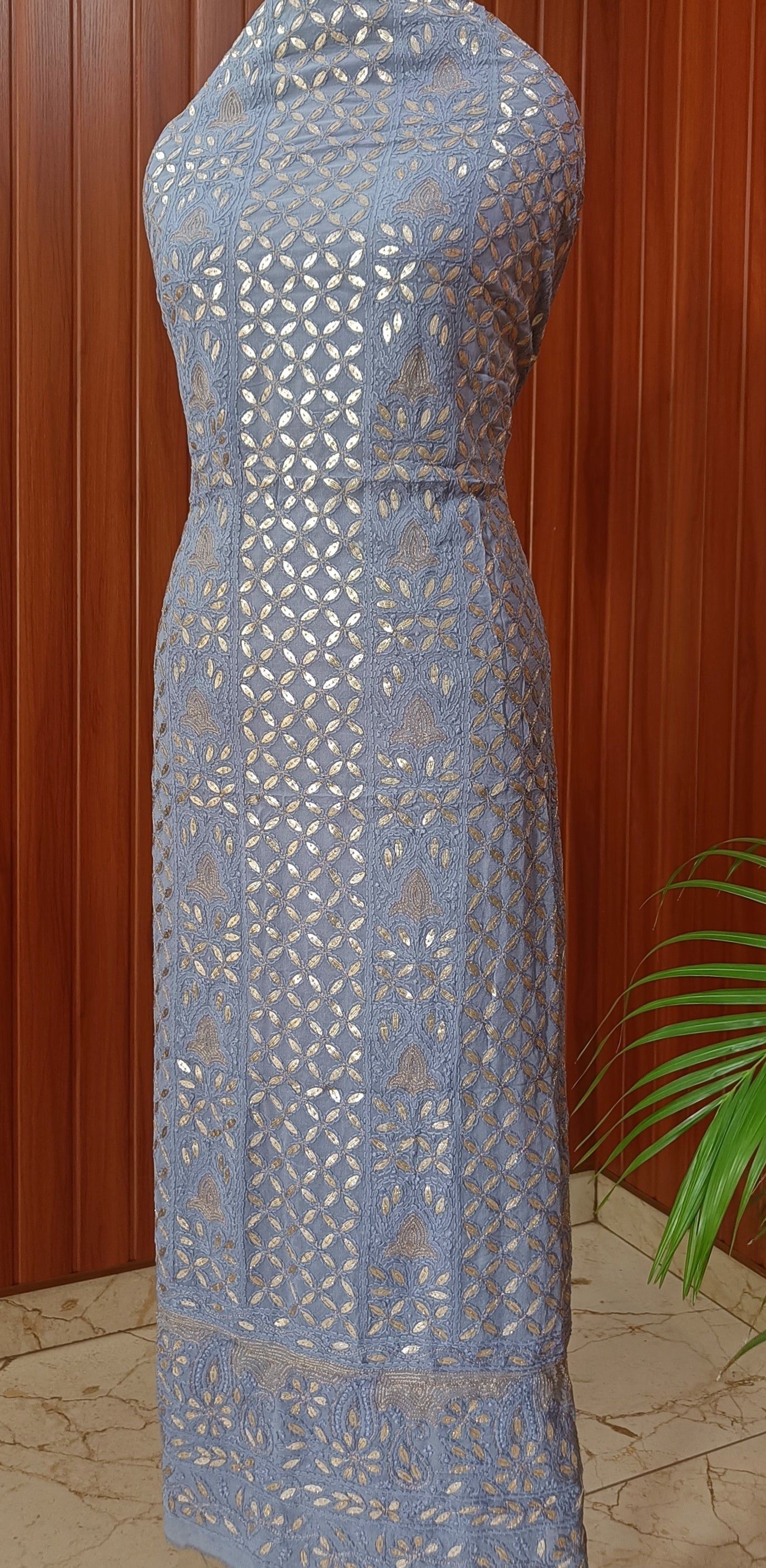 Chikankari and gota patti kurta and Dupatta