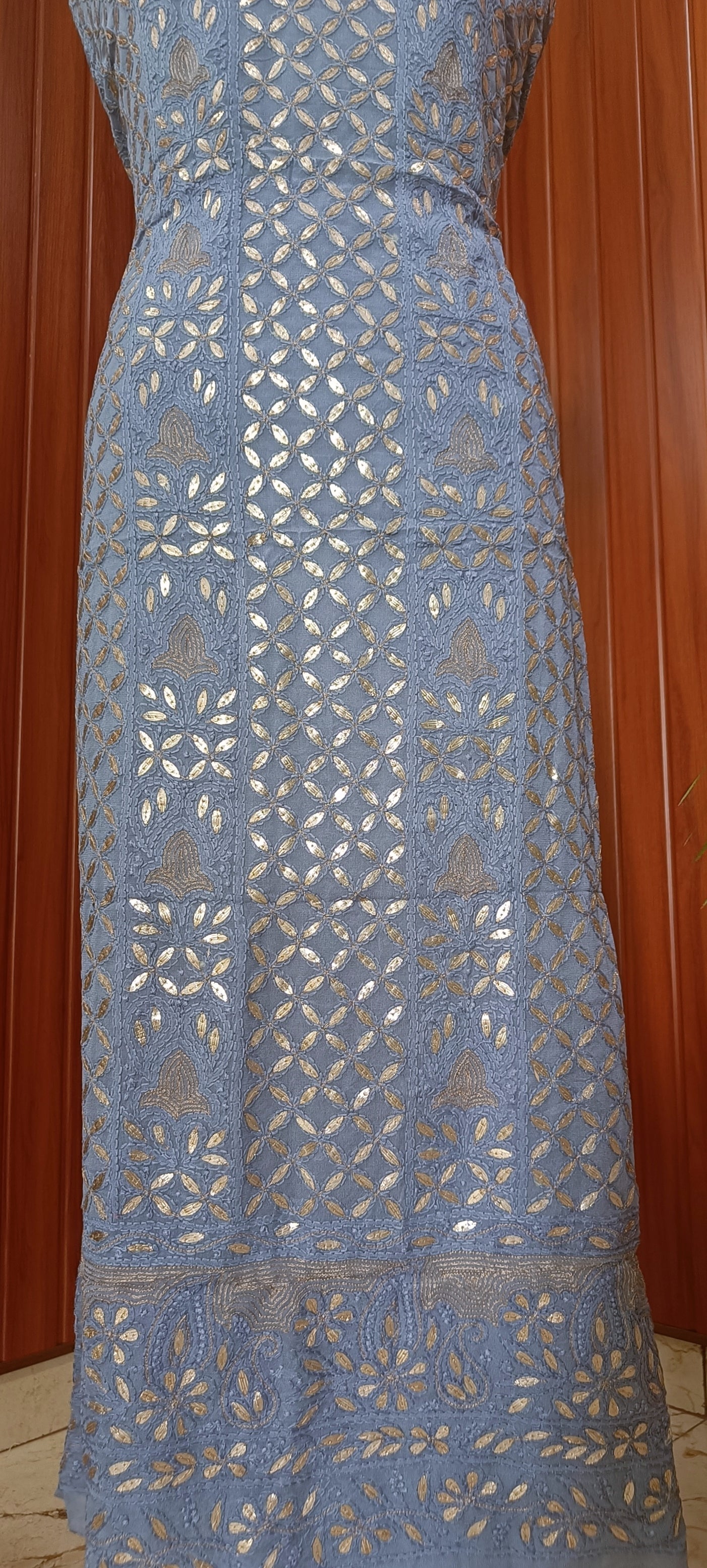 Chikankari and gota patti kurta and Dupatta