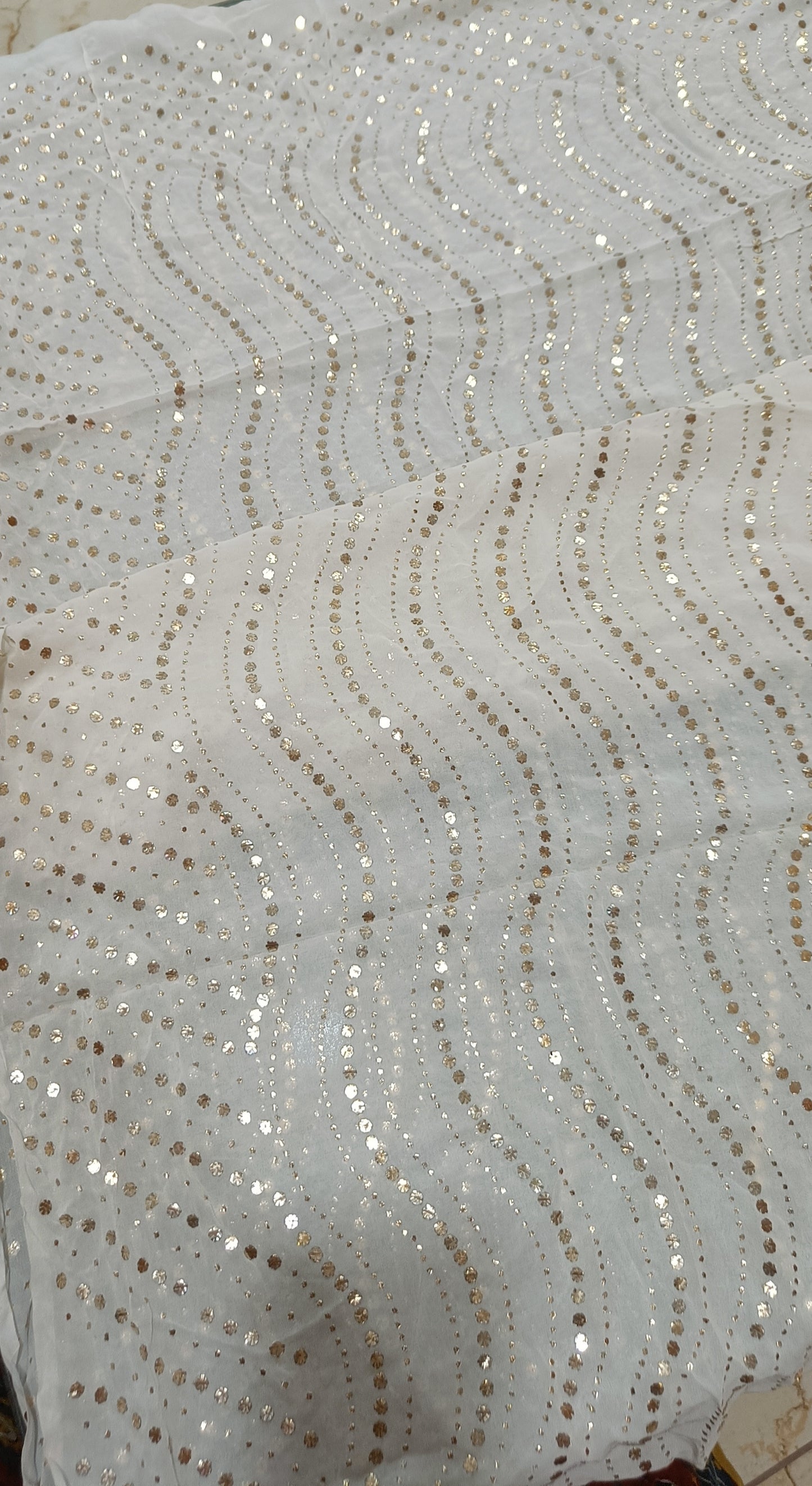 Waves Pattern Allover Heavy Mukaish Dyeable Dupatta