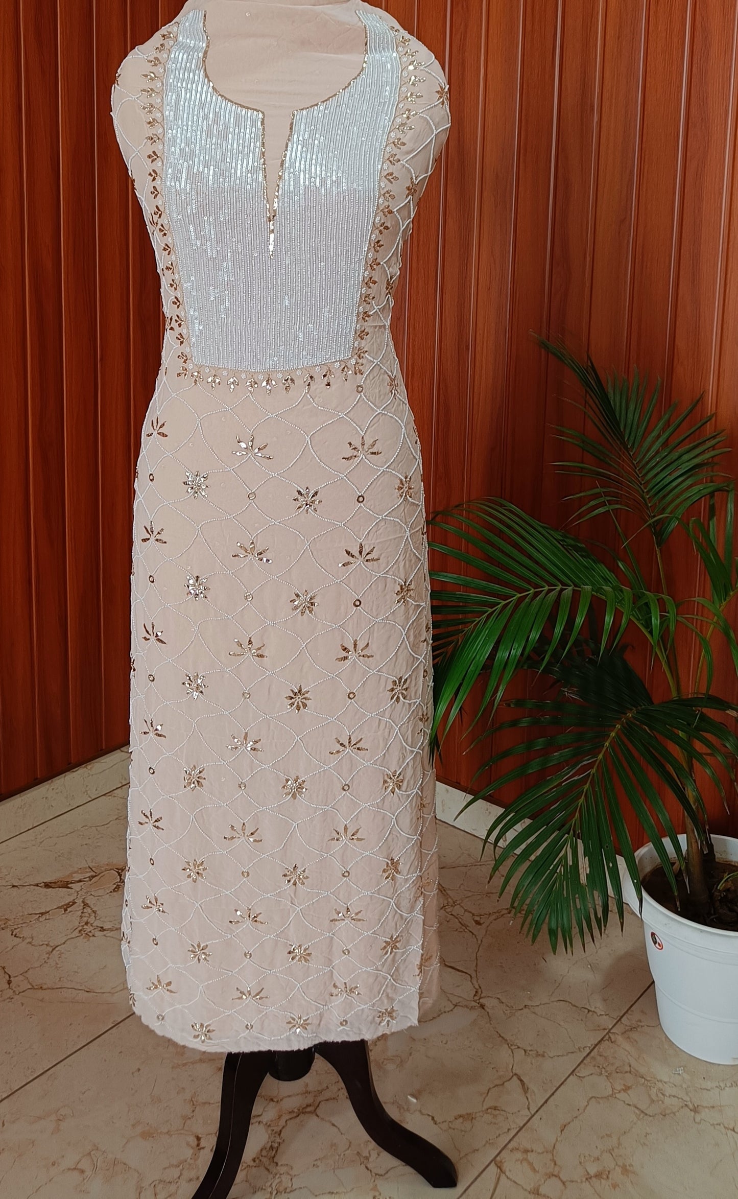 Ruhani Badla and Pearl Embroidered Kurta & Dupatta Set