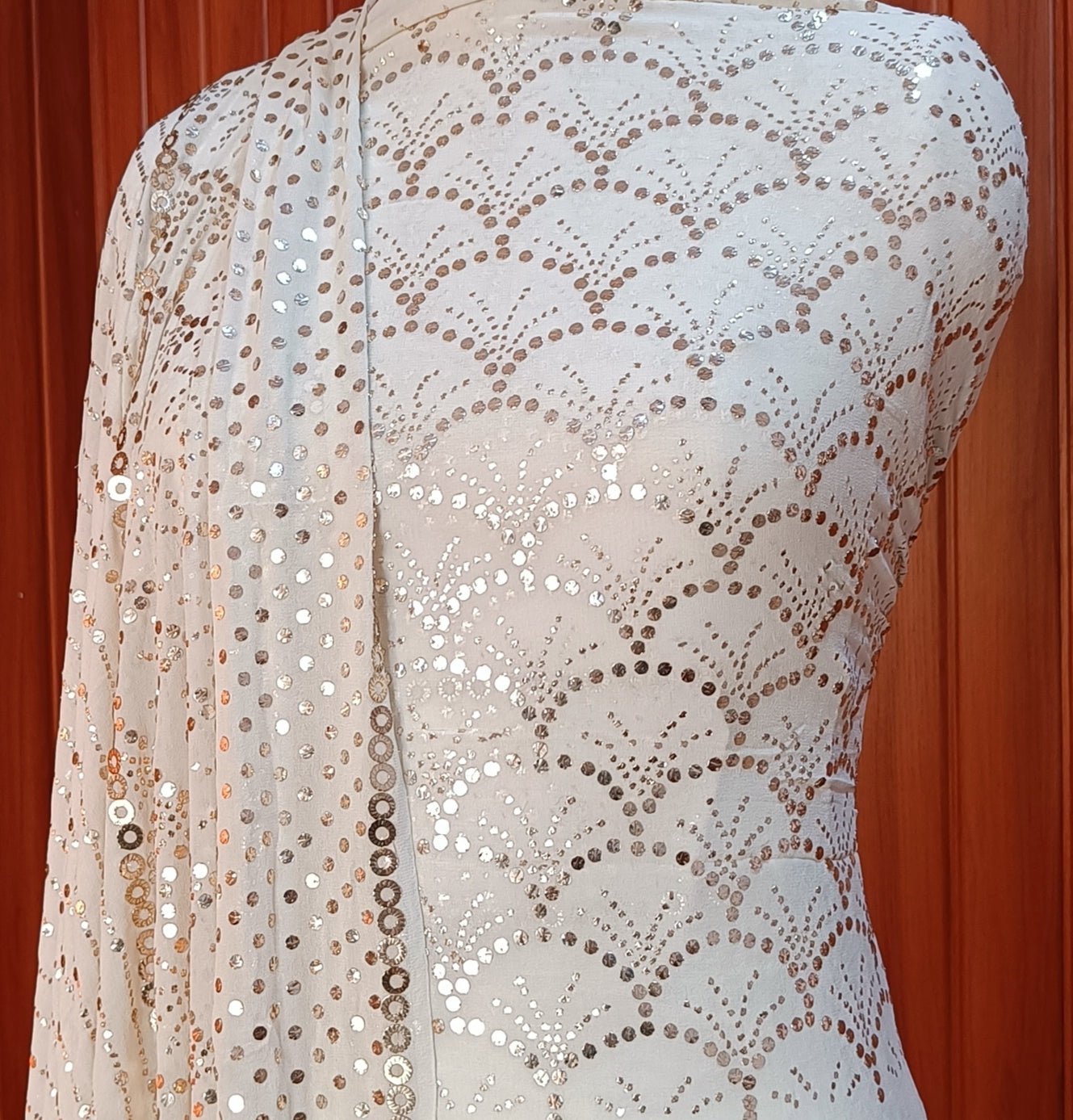 Ruhani Ivory heavy badla and mukaish pure georgette lehenga set