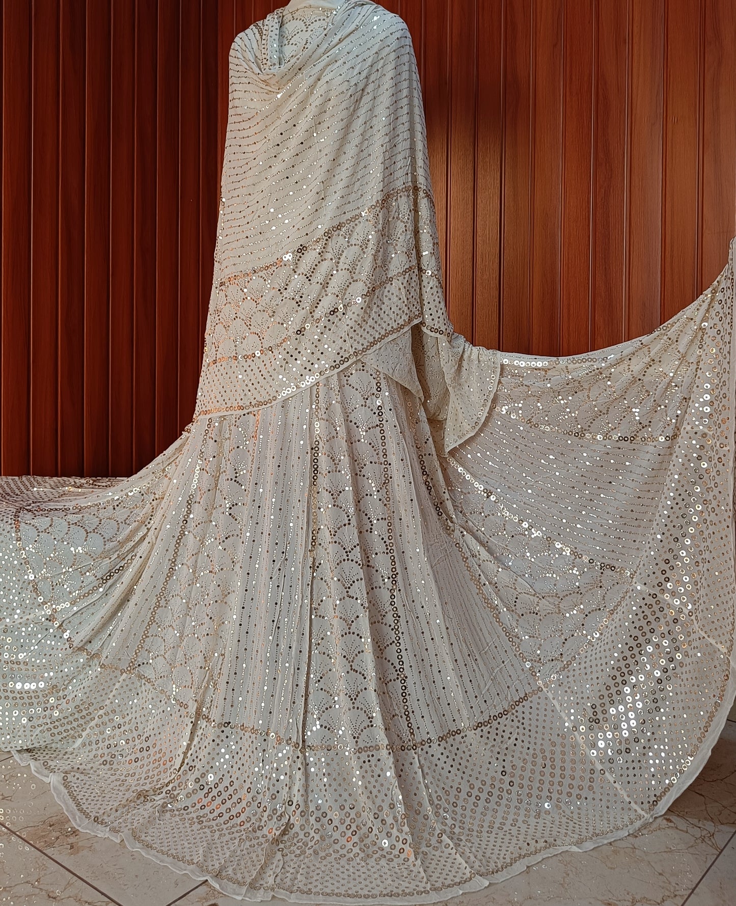 Ruhani Ivory heavy badla and mukaish pure georgette lehenga set