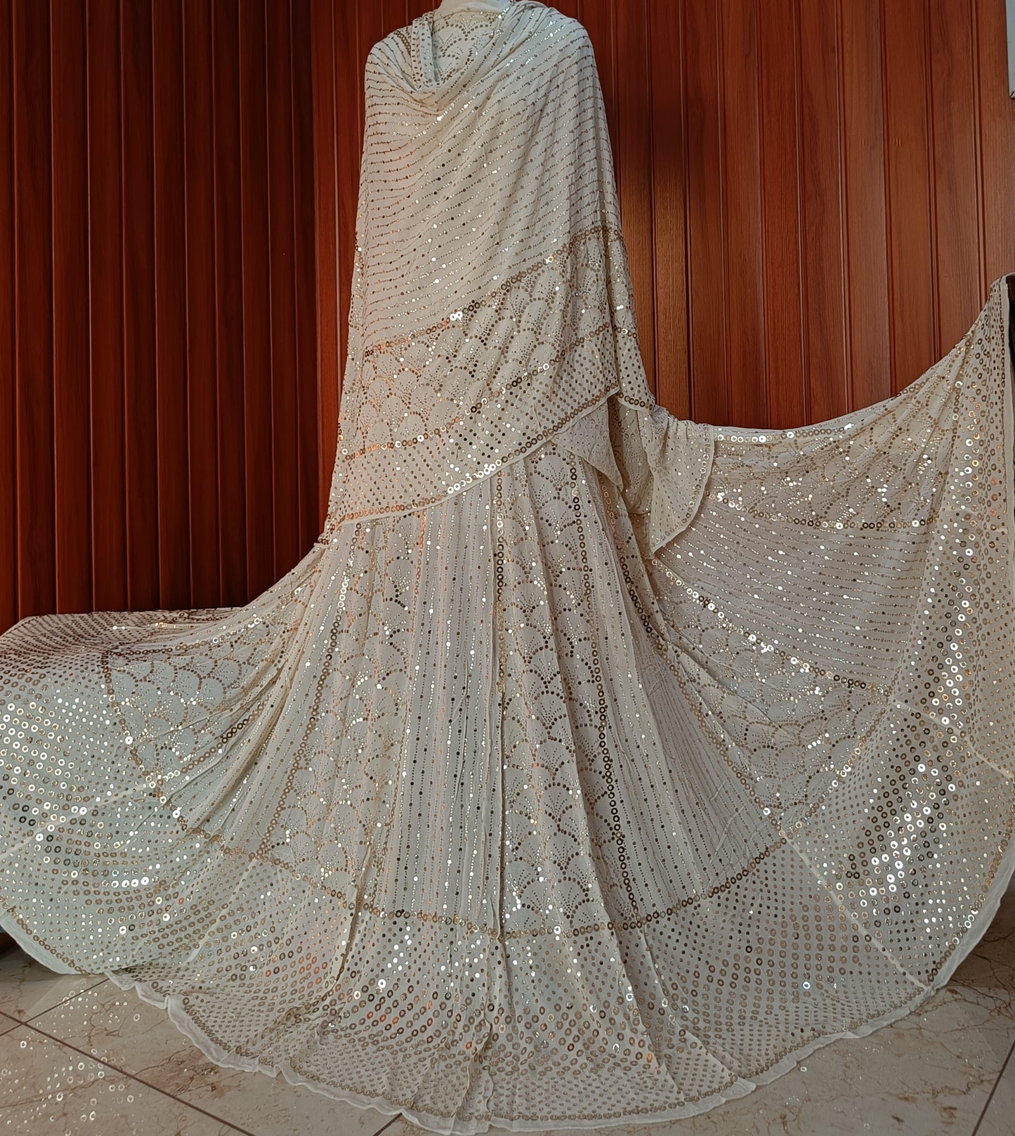 Ruhani Ivory heavy badla and mukaish pure georgette lehenga set