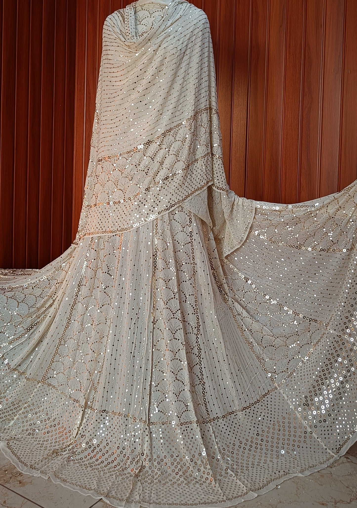 Ruhani Ivory heavy badla and mukaish pure georgette lehenga set
