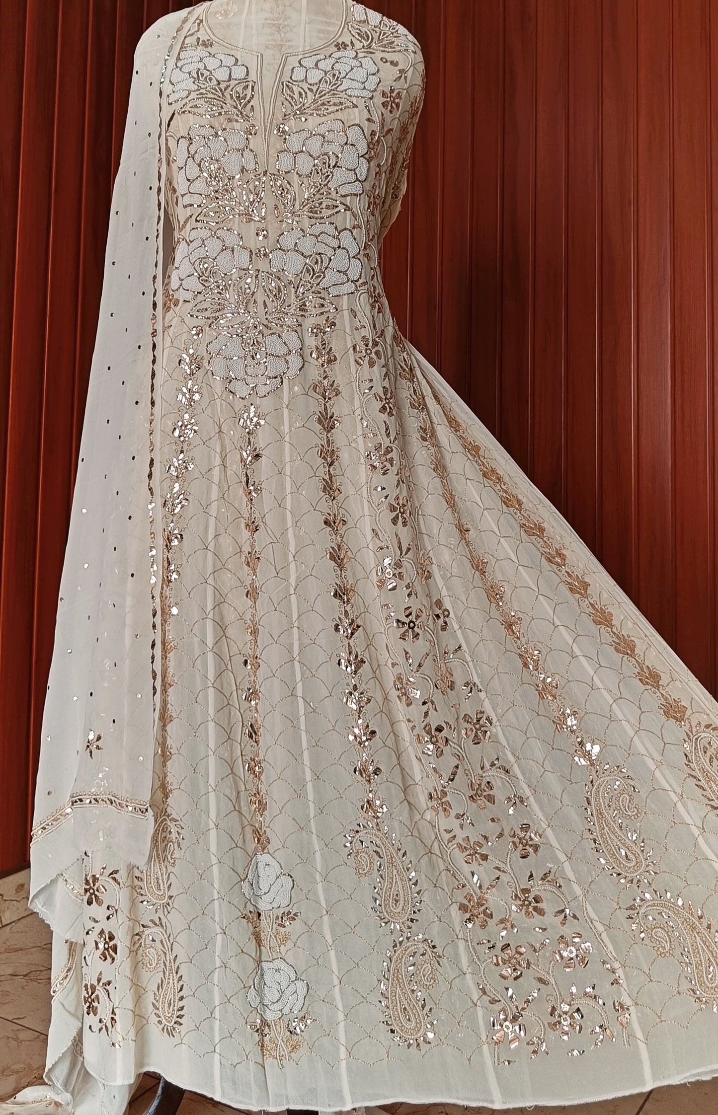 Ruhani Badla and Pearl Embroidered Anarkali Suit