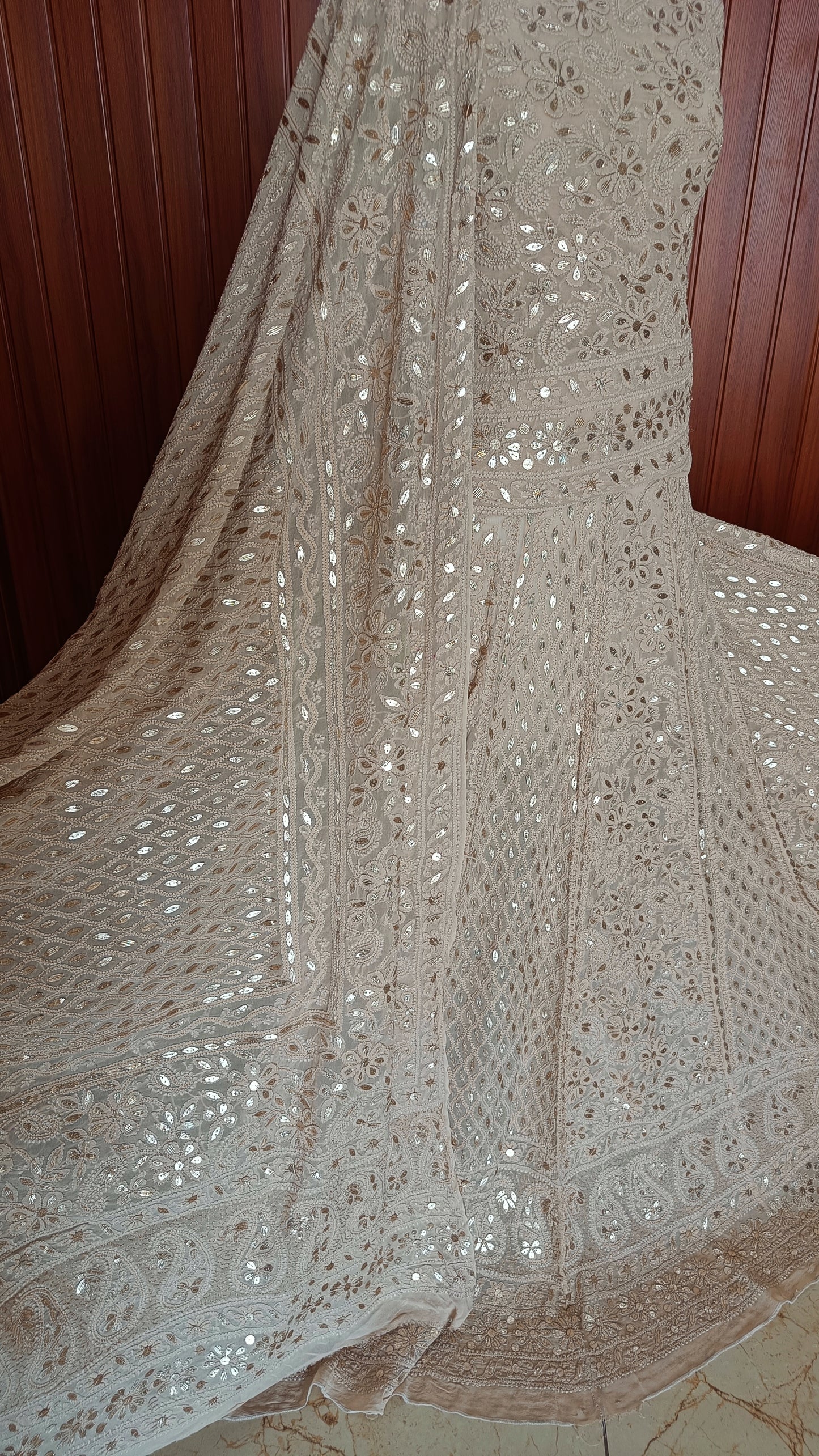 Ruhani Chikankari and Gota Patti Pure Georgette Lehenga Set