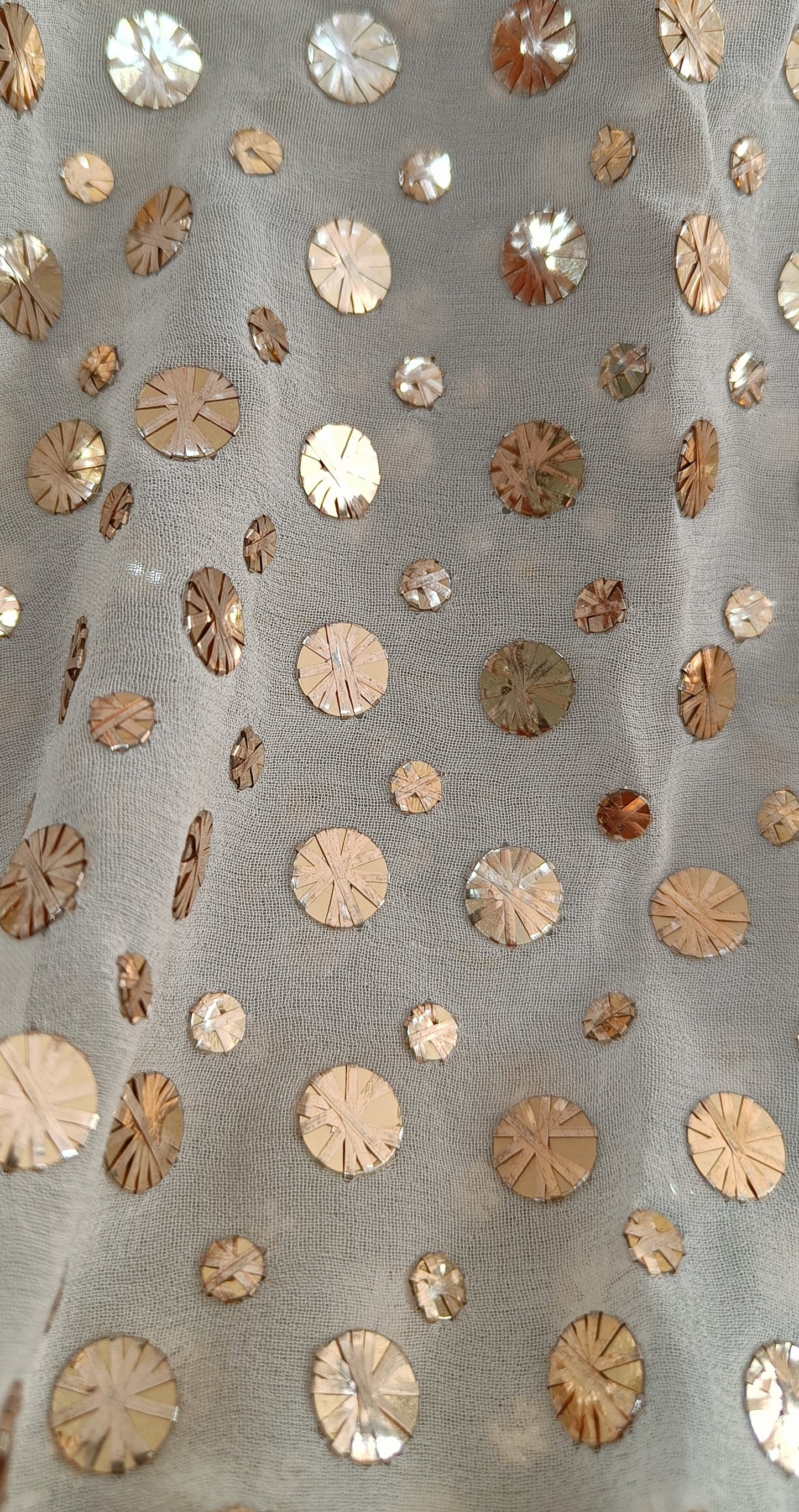 Pure Georgette Allover Heavy Mukaish Running Material 7 meters