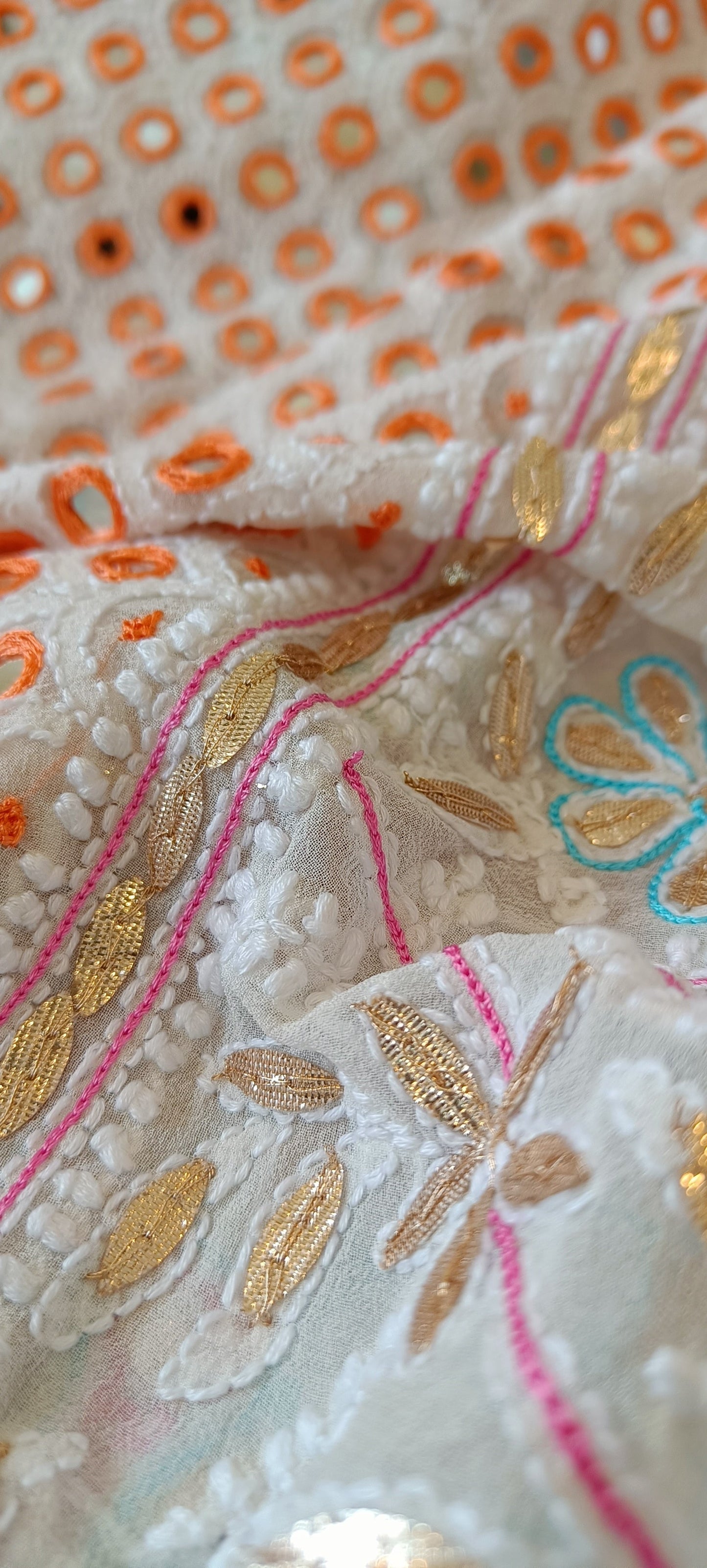 Ruhani Chikankari Mirror Gota and Multicolored Thread Work Wedding Lehenga