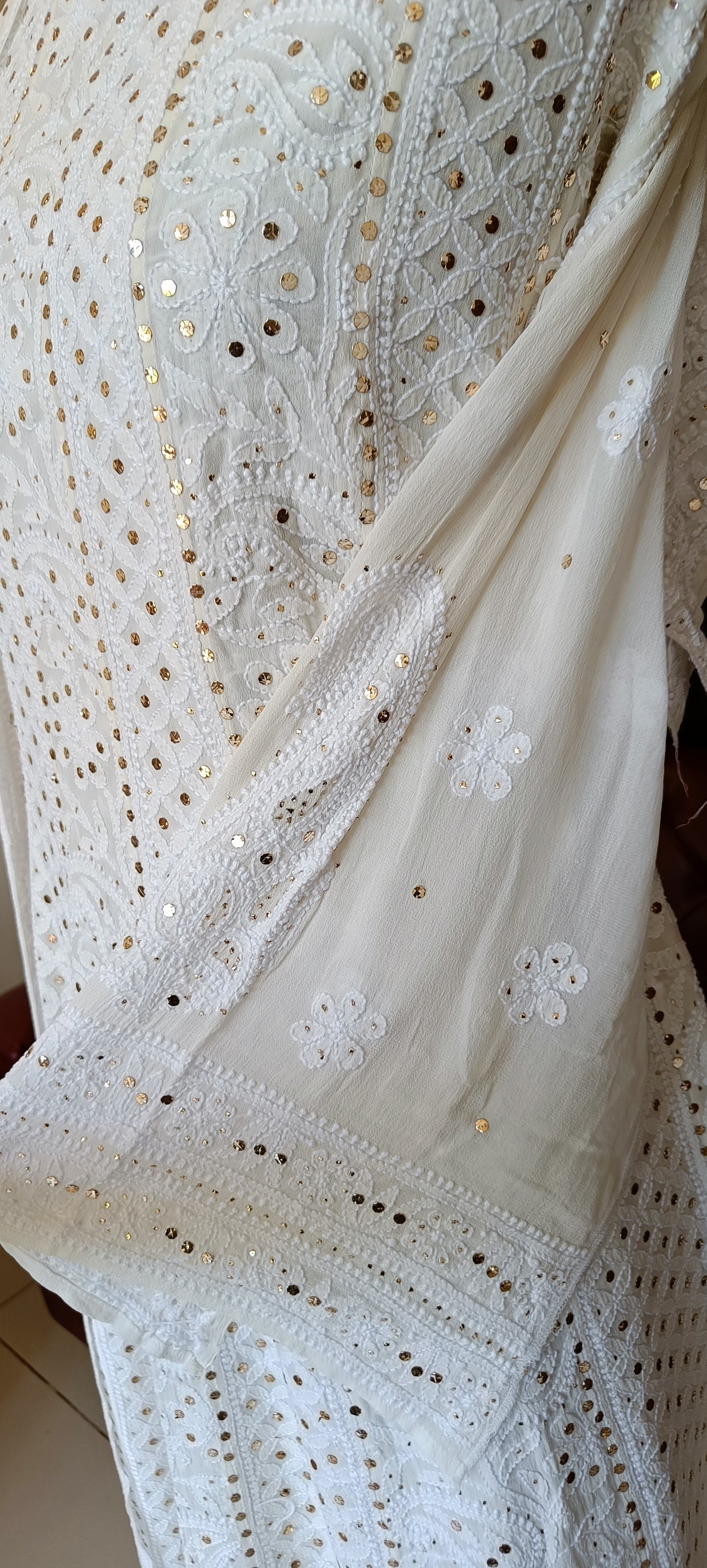 Ruhani Allover Chikankari and Heavy Mukaish Anarkali with Dupatta