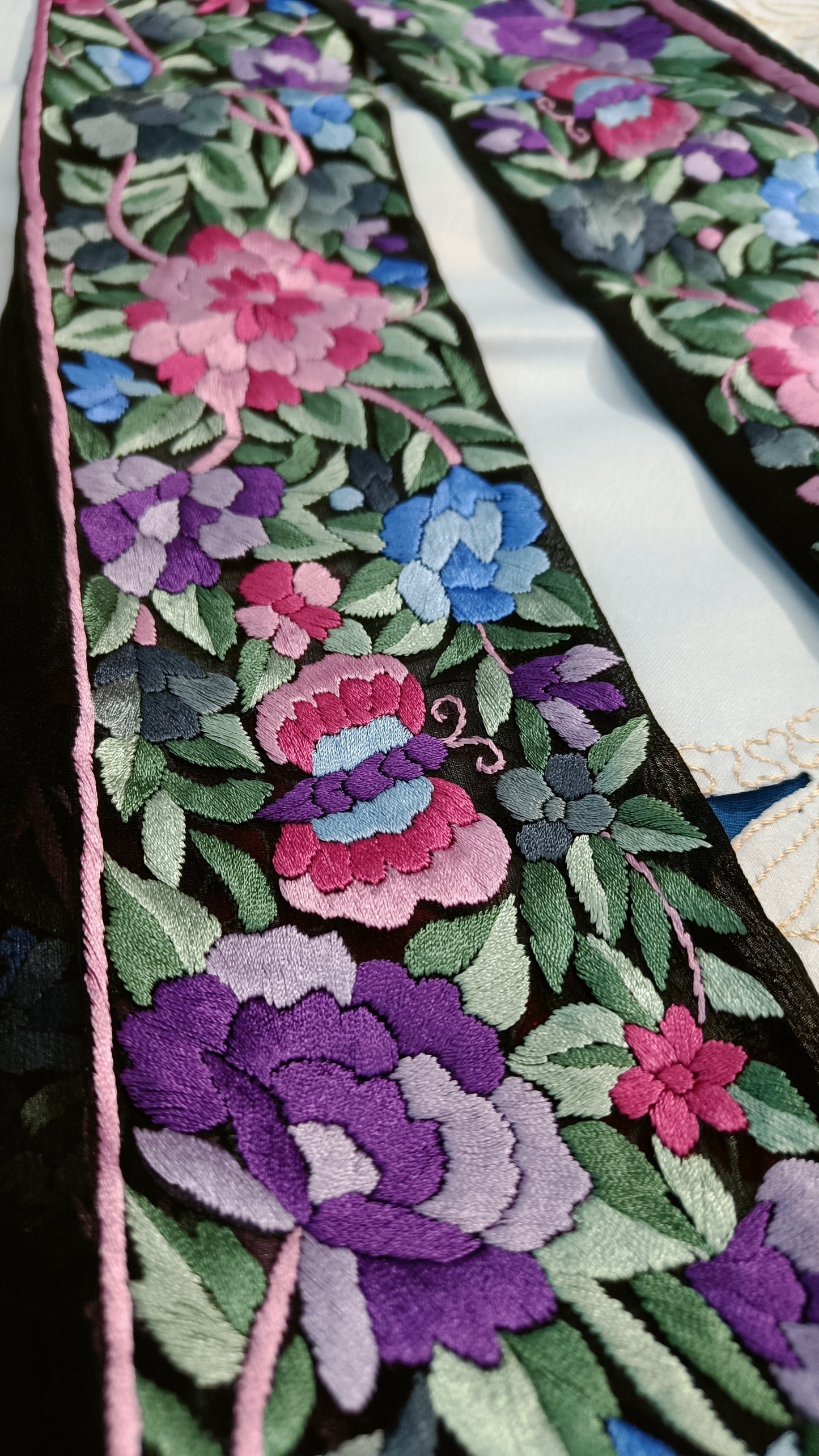 Black hand embroidered parsi gara border