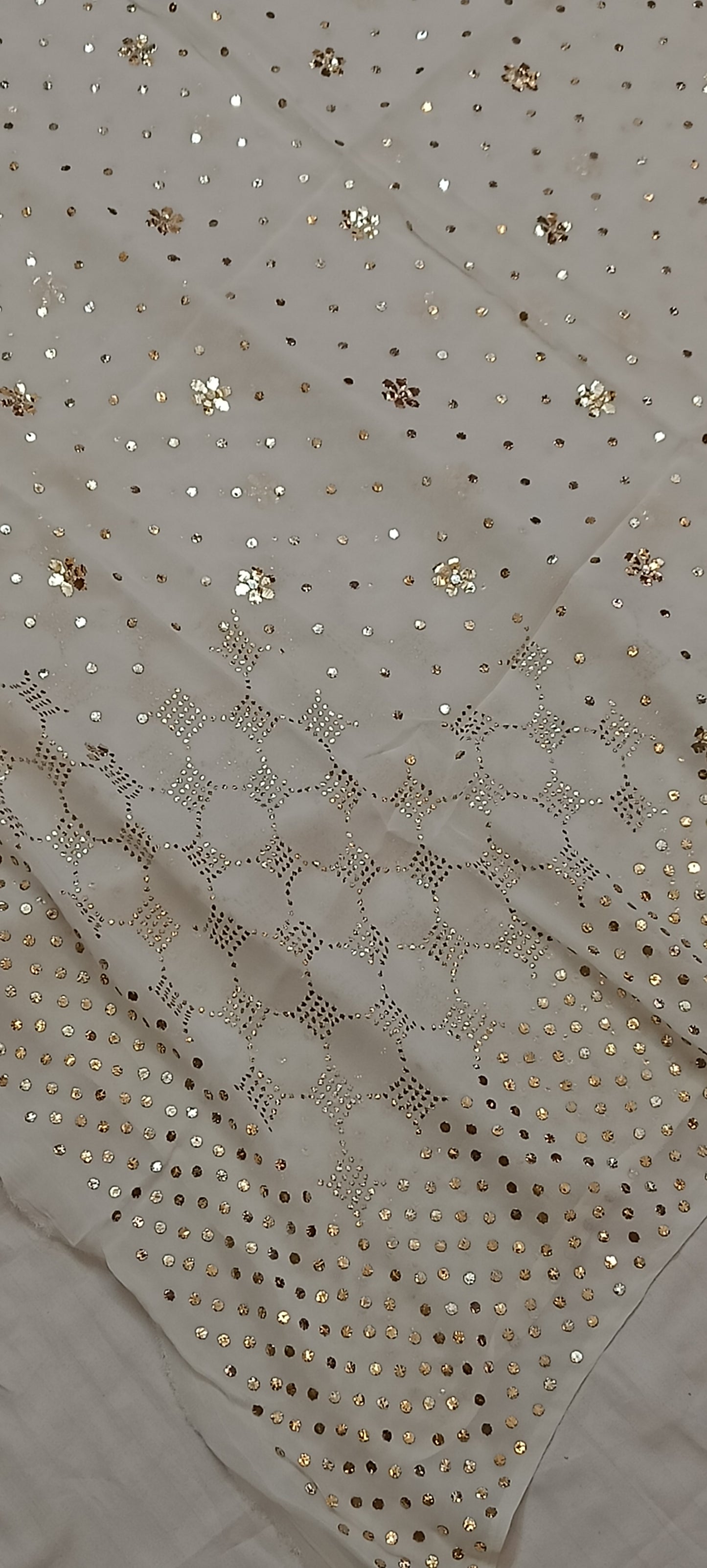 Ivory Allover Heavy Mukaish Dyeable Dupatta