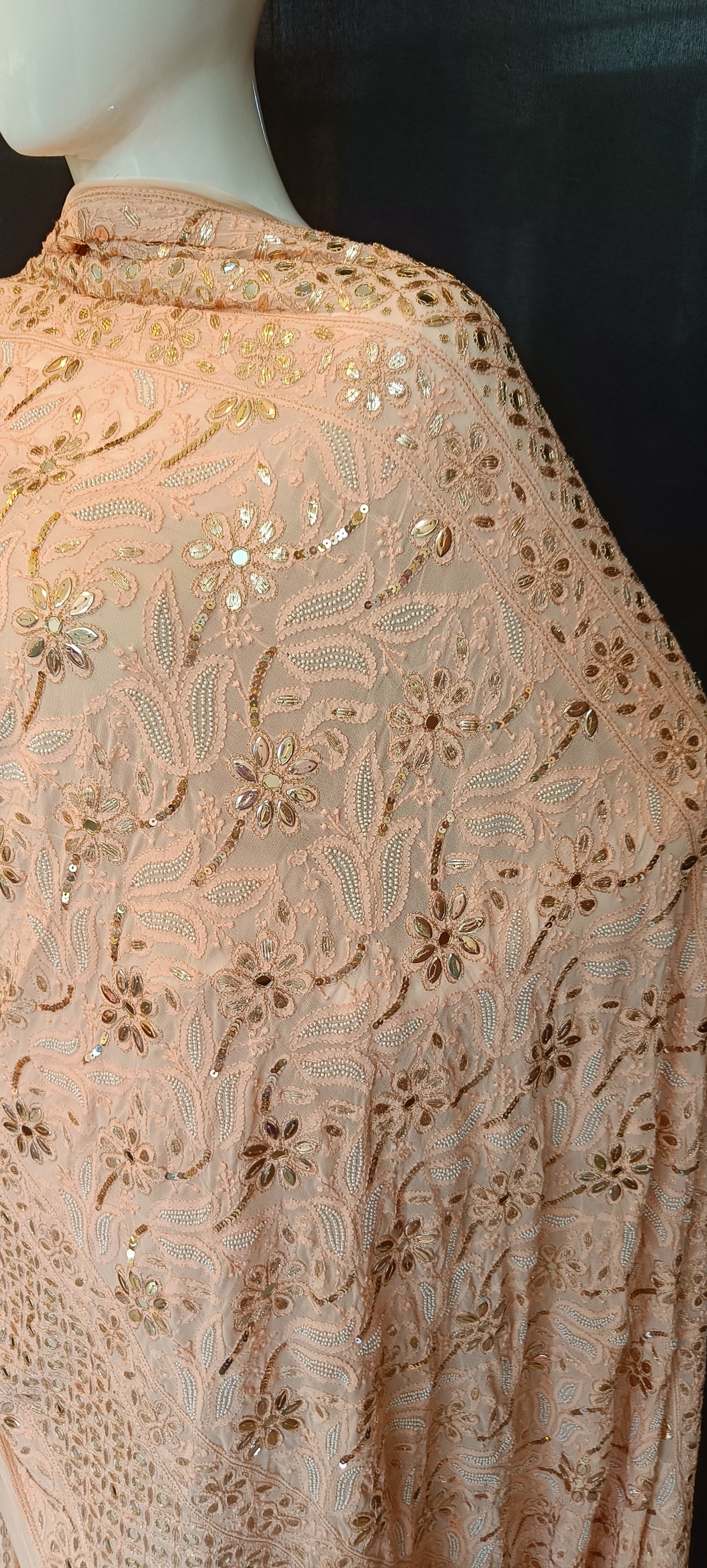 Ruhani Chikankari Mirror Pearl Sequins Wedding Lehenga Set