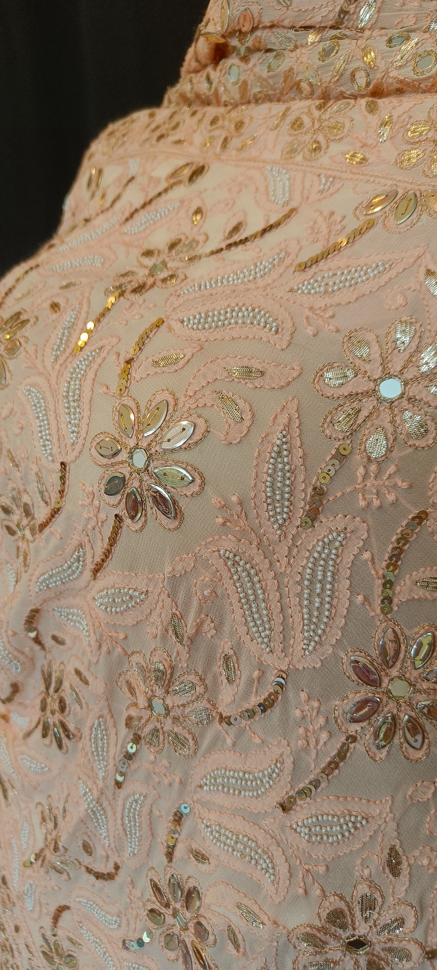 Ruhani Chikankari Mirror Pearl Sequins Wedding Lehenga Set