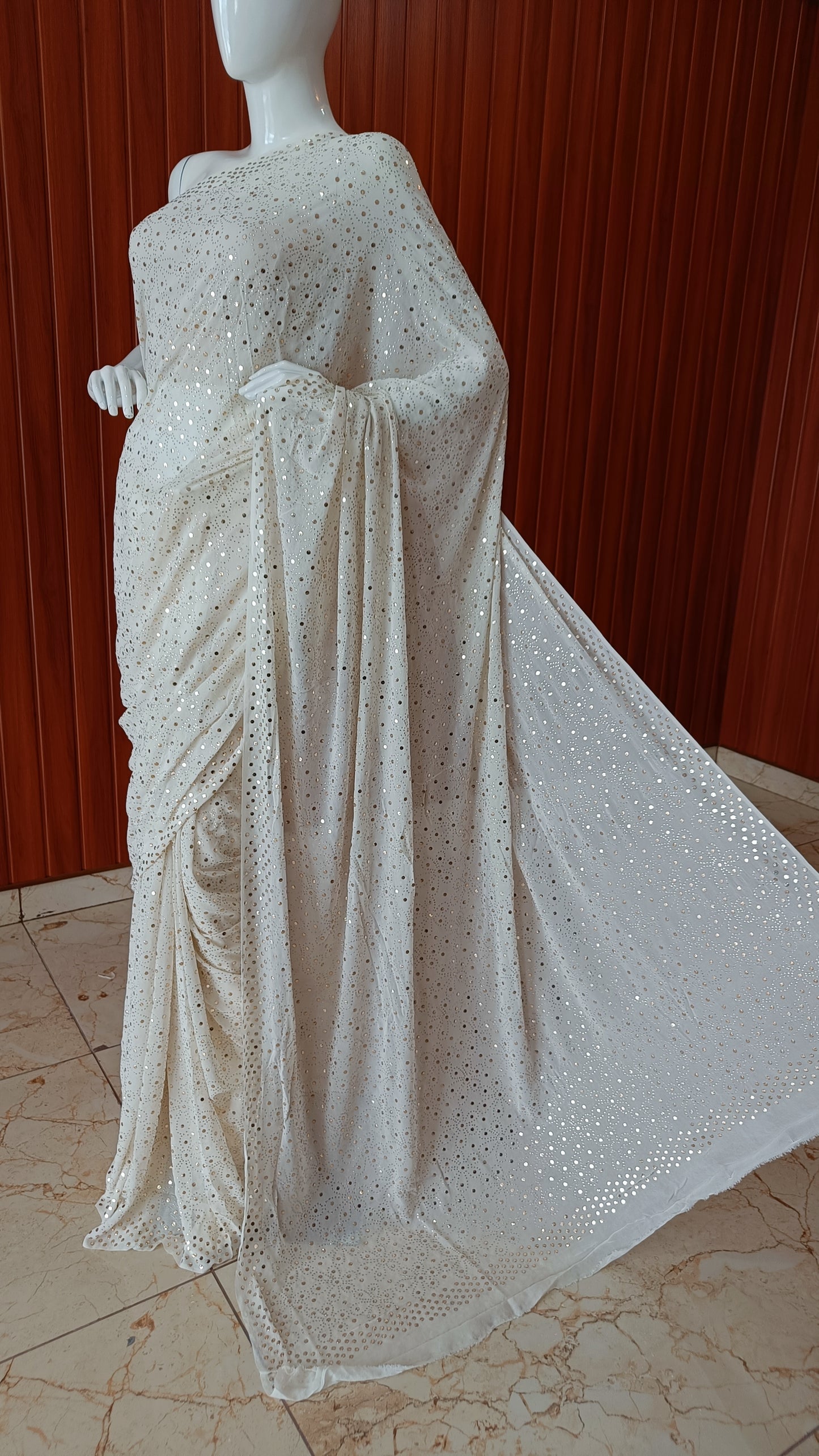 Ruhani Allover Heavy Mukaish Pure Georgette Saree