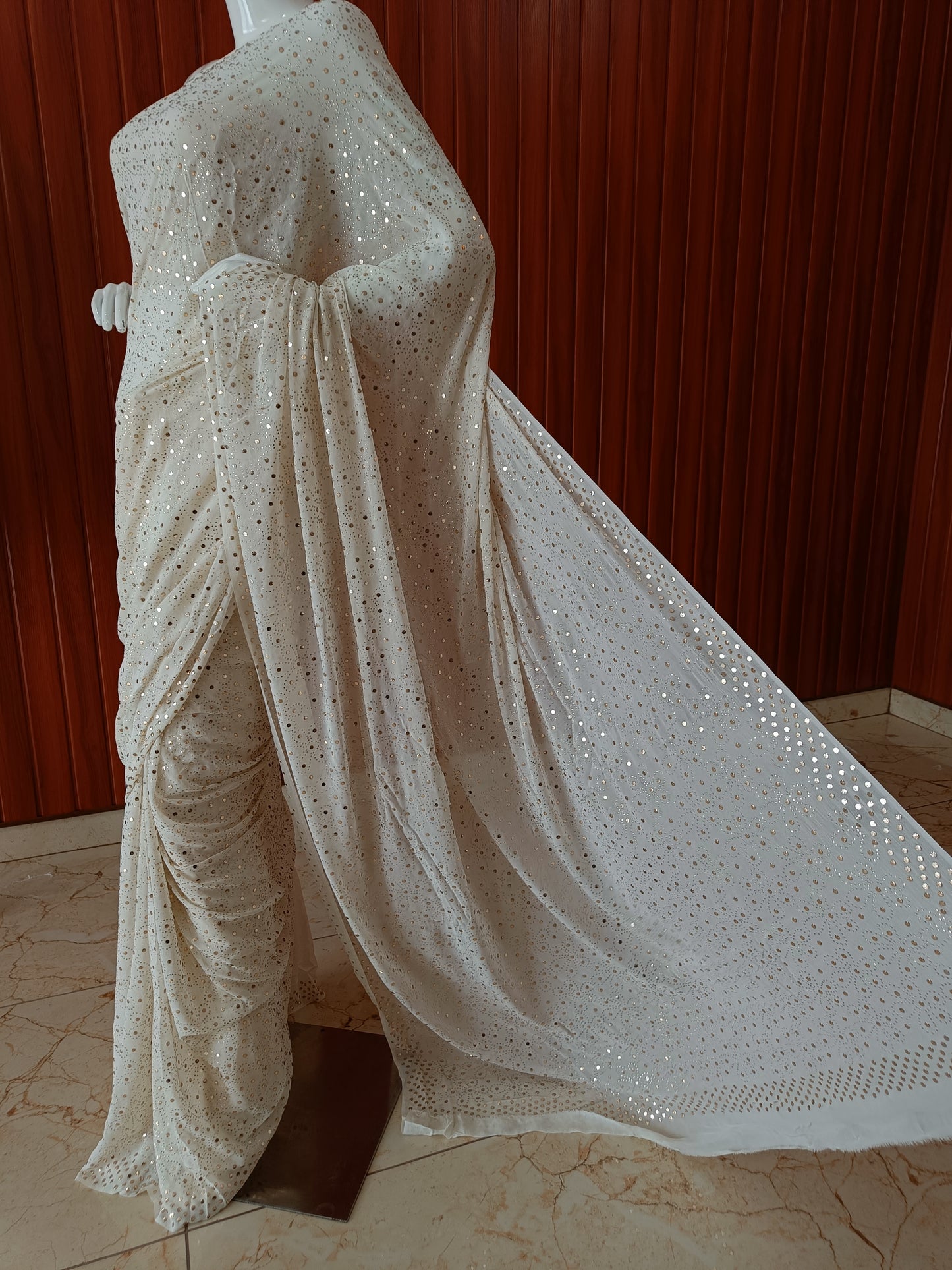 Ruhani Allover Heavy Mukaish Pure Georgette Saree