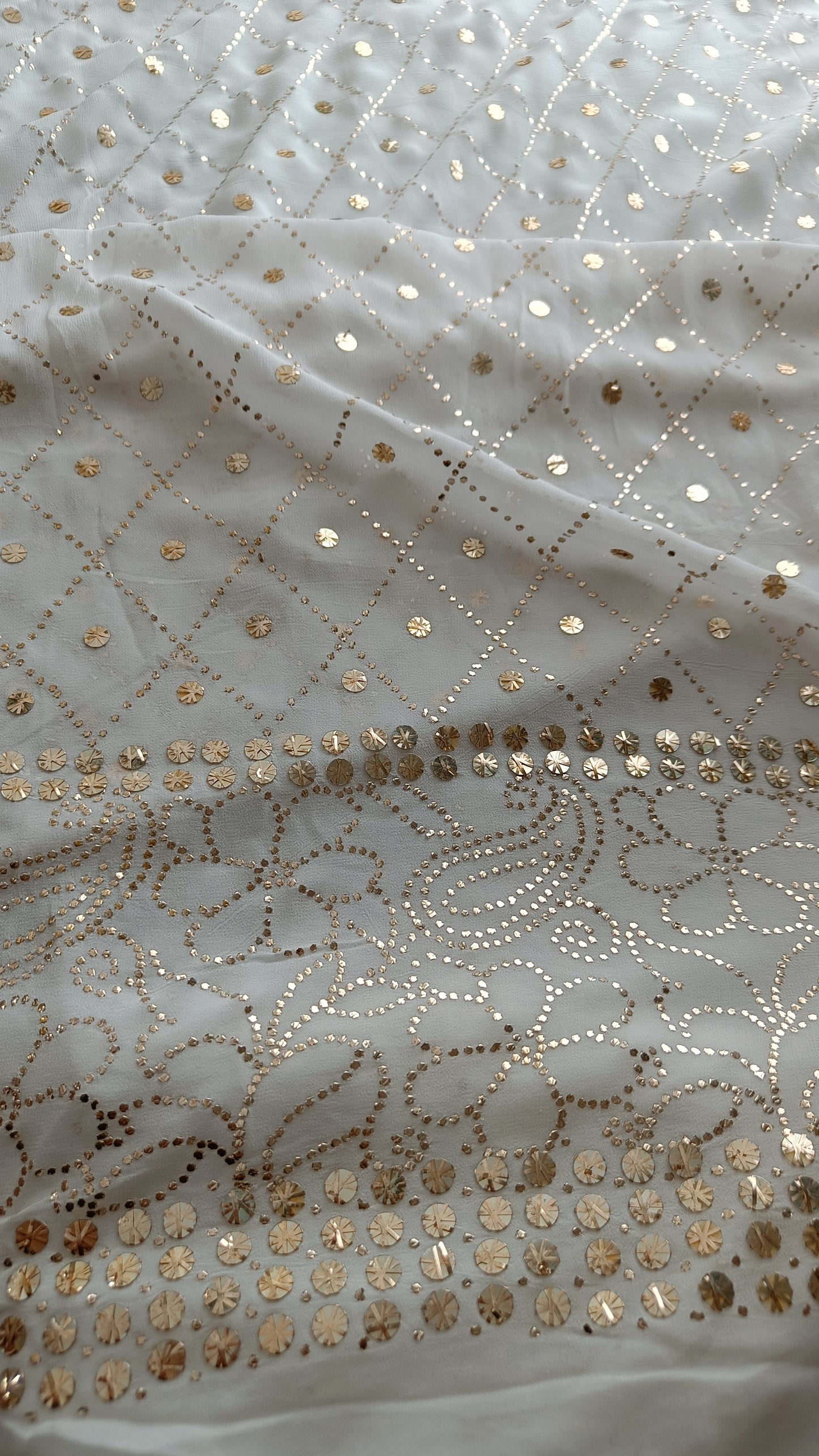 White Mukaish Work Kurta and Dupatta Set