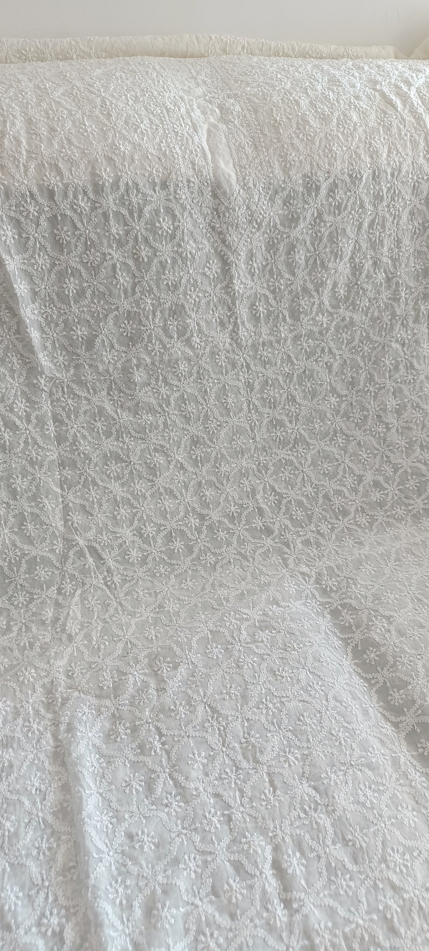 Ivory Allover Chikankari Men's Kurta Fabric