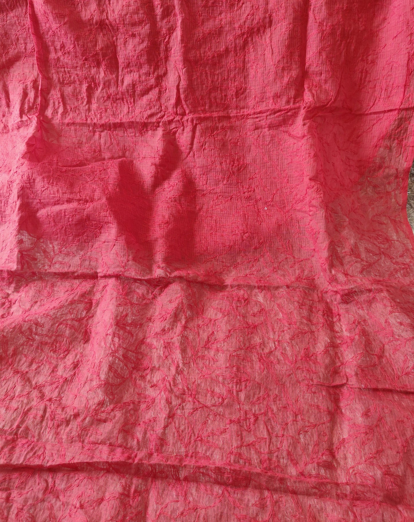 Light red allover TEPCHI work kota saree
