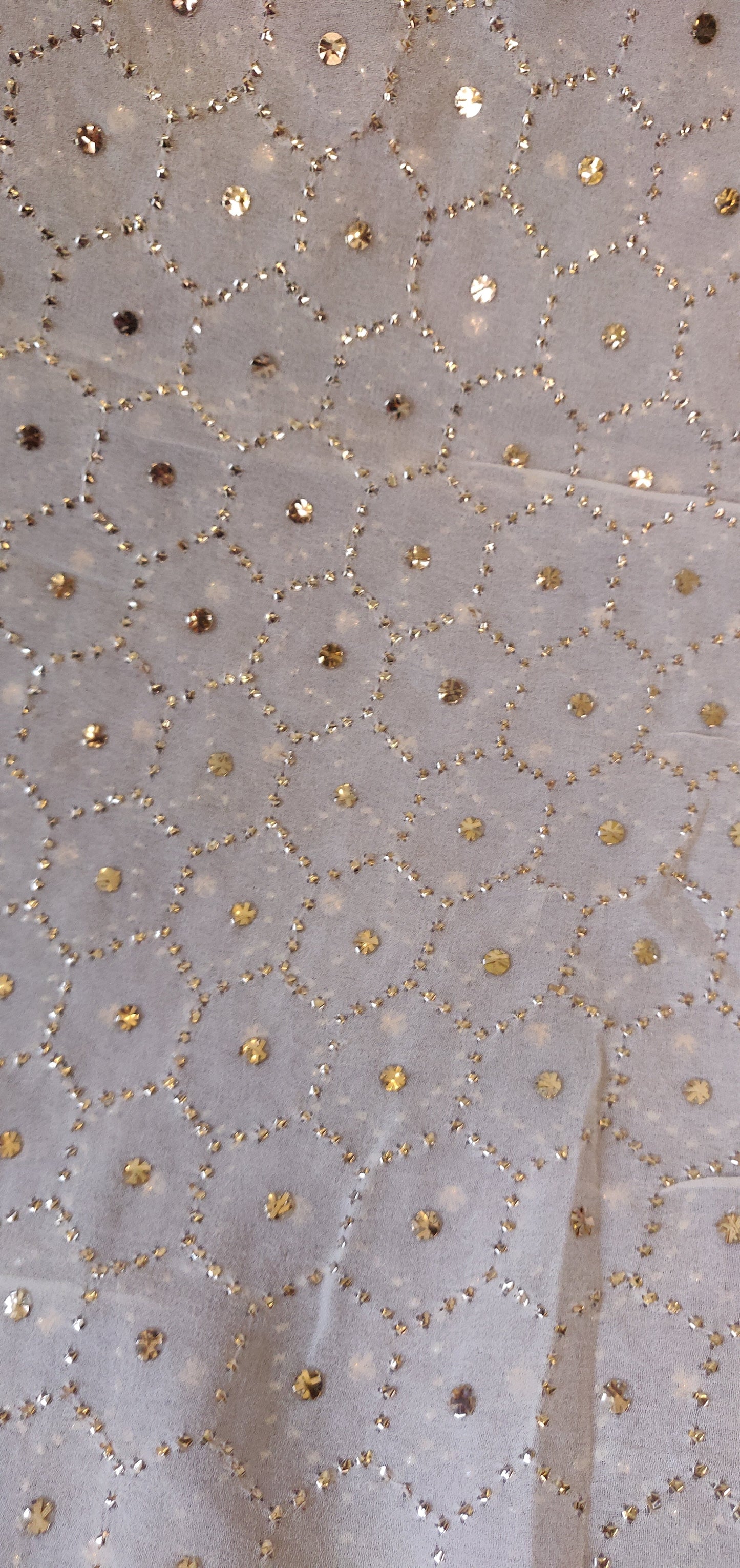 Hexagon pattern allover heavy mukaish dupatta