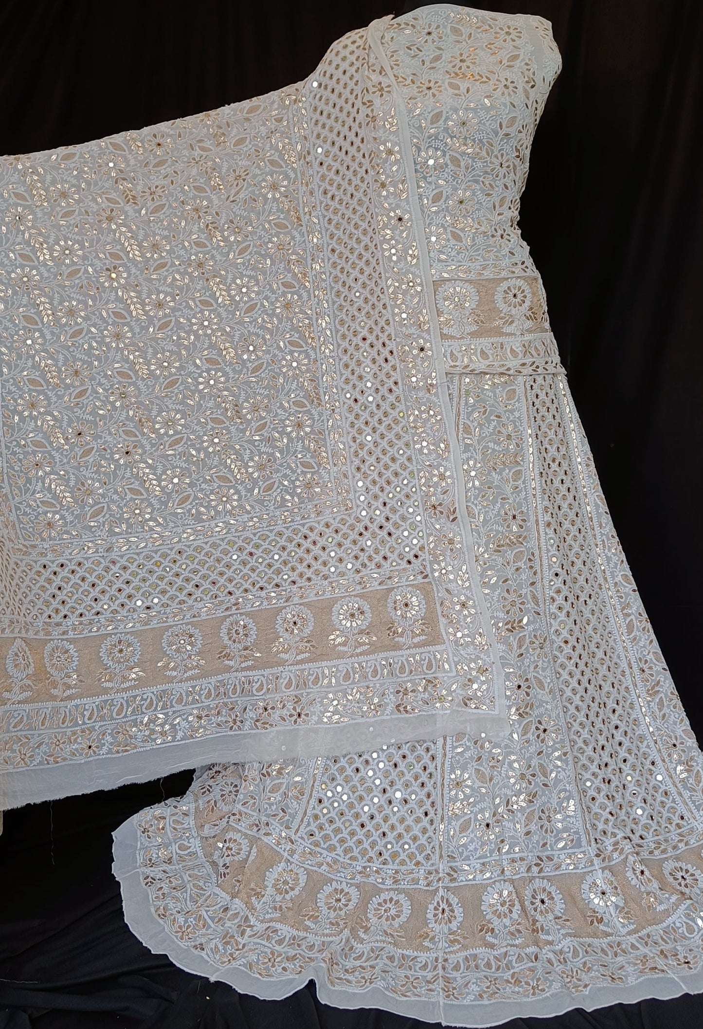 Ruhani Chikankari Gota and Mirror Work Georgette Lehenga Set